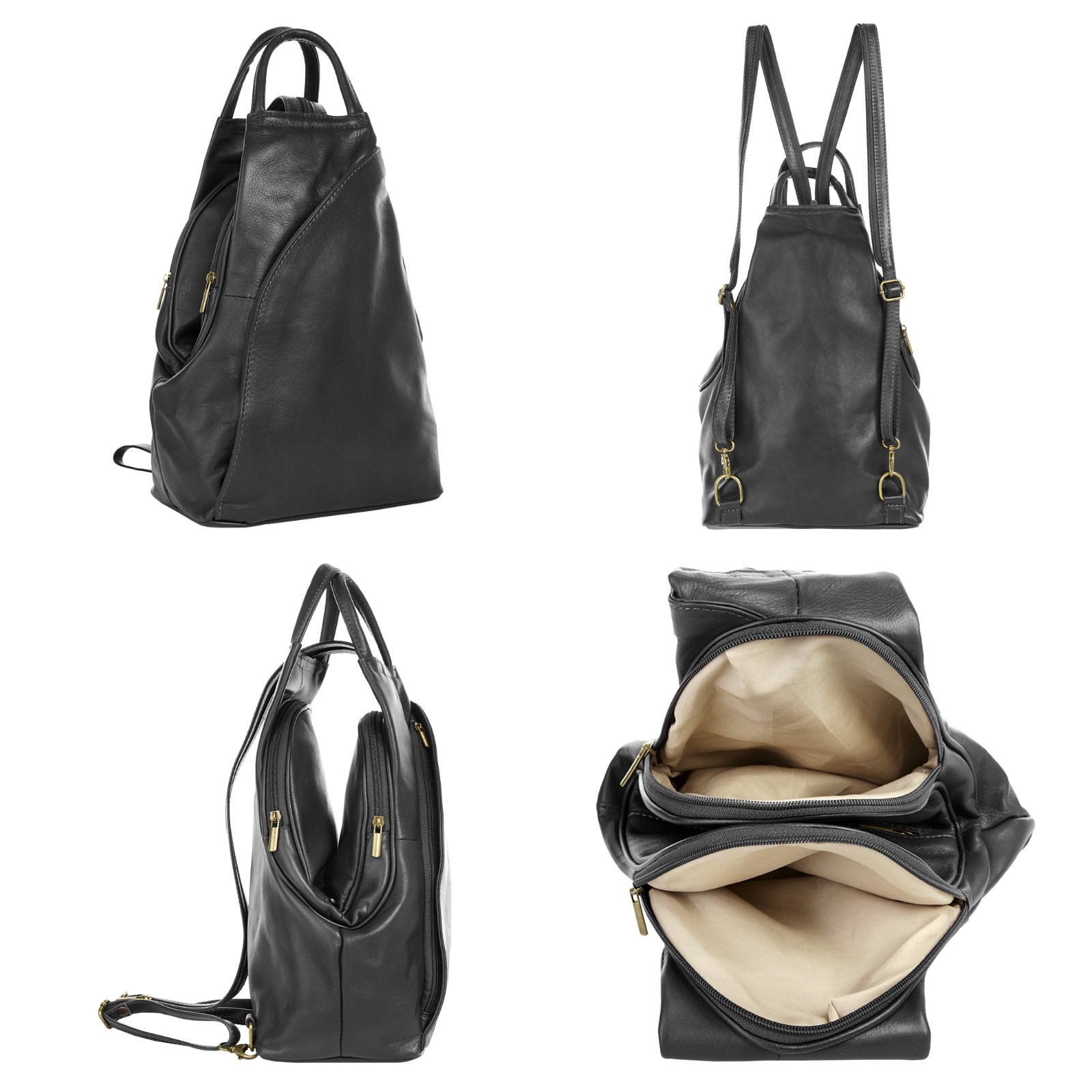 Piké Cityrucksack, echt Leder, Made in Italy