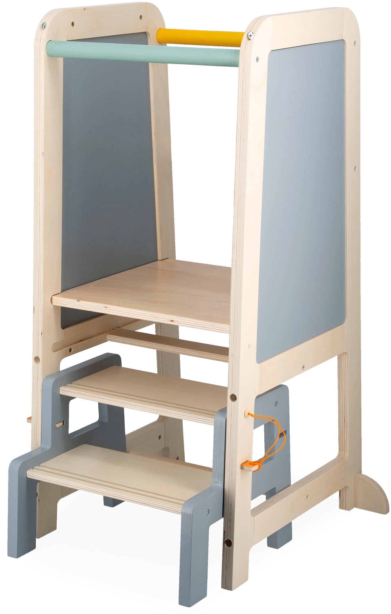 Janod Stehhilfe "Lernturm mit Schiefertafel" () und abnehmbarem Tritthocker günstig online kaufen