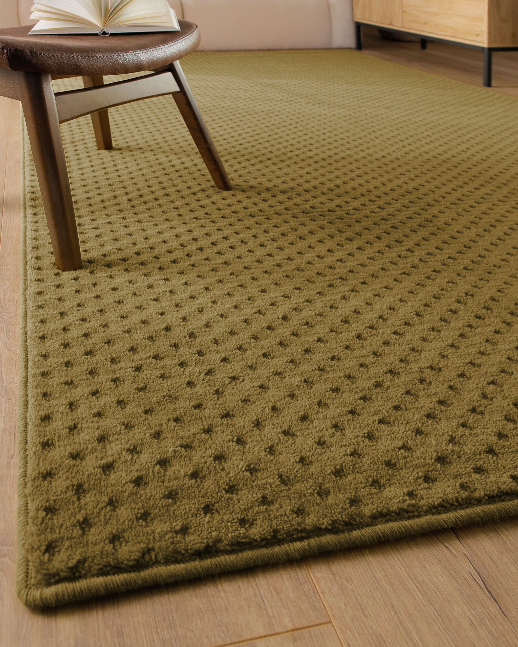 Wecon home Teppich »Castello THREE« rechteckig 7 mm Höhe Schurwolle, Kurzflor mit Hoch-Tief-Effekt, Wohnzimmer, Punktmuster