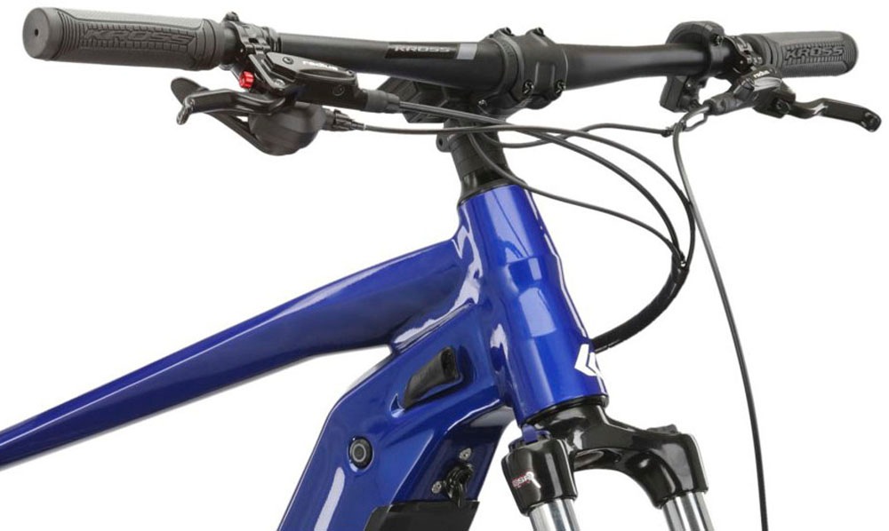 Kross E-Bike »E-MTB Hexagon Boost 5.0 29 Zoll blau«, 9 Gang, microSHIFT, ADVENT M6195, Mittelmotor 250 W, Pedelec, Elektrofahrrad für Damen und Herren