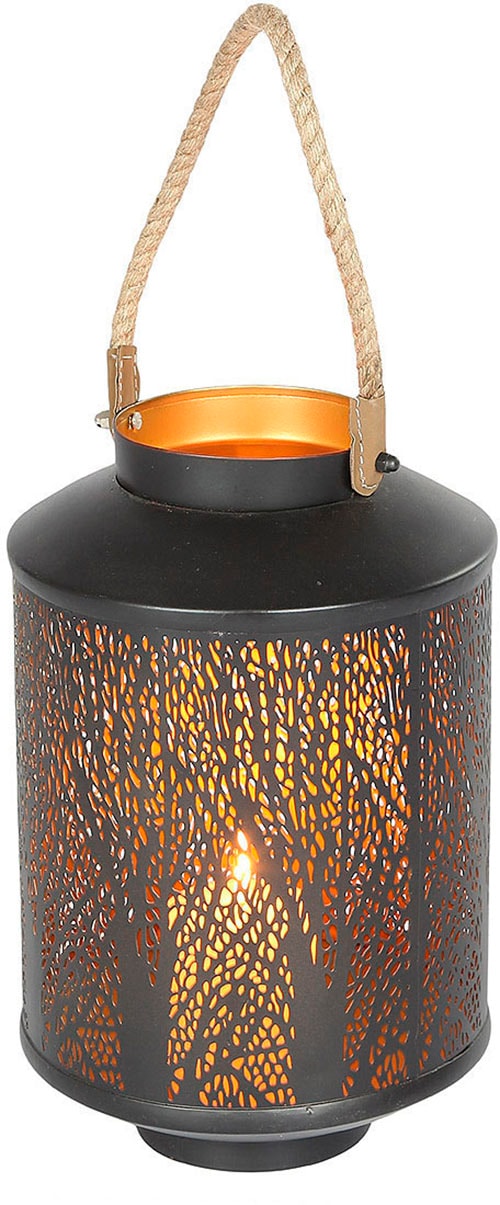 Ambiente Haus Kerzenlaterne »Laterne Walddesign, Tau Griff - (H) 50cm«, (1 St.)
