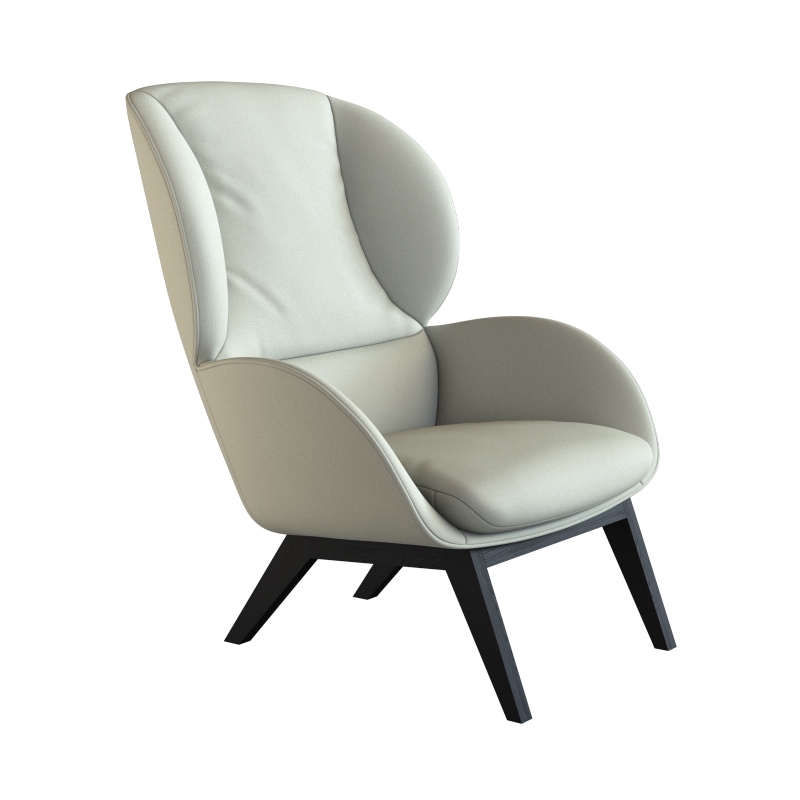 FLEXLUX Ohrensessel »Adria Designsessel, Loungesessel,«, Stil & Komfort, organische Form, Fuß Holz schwarz