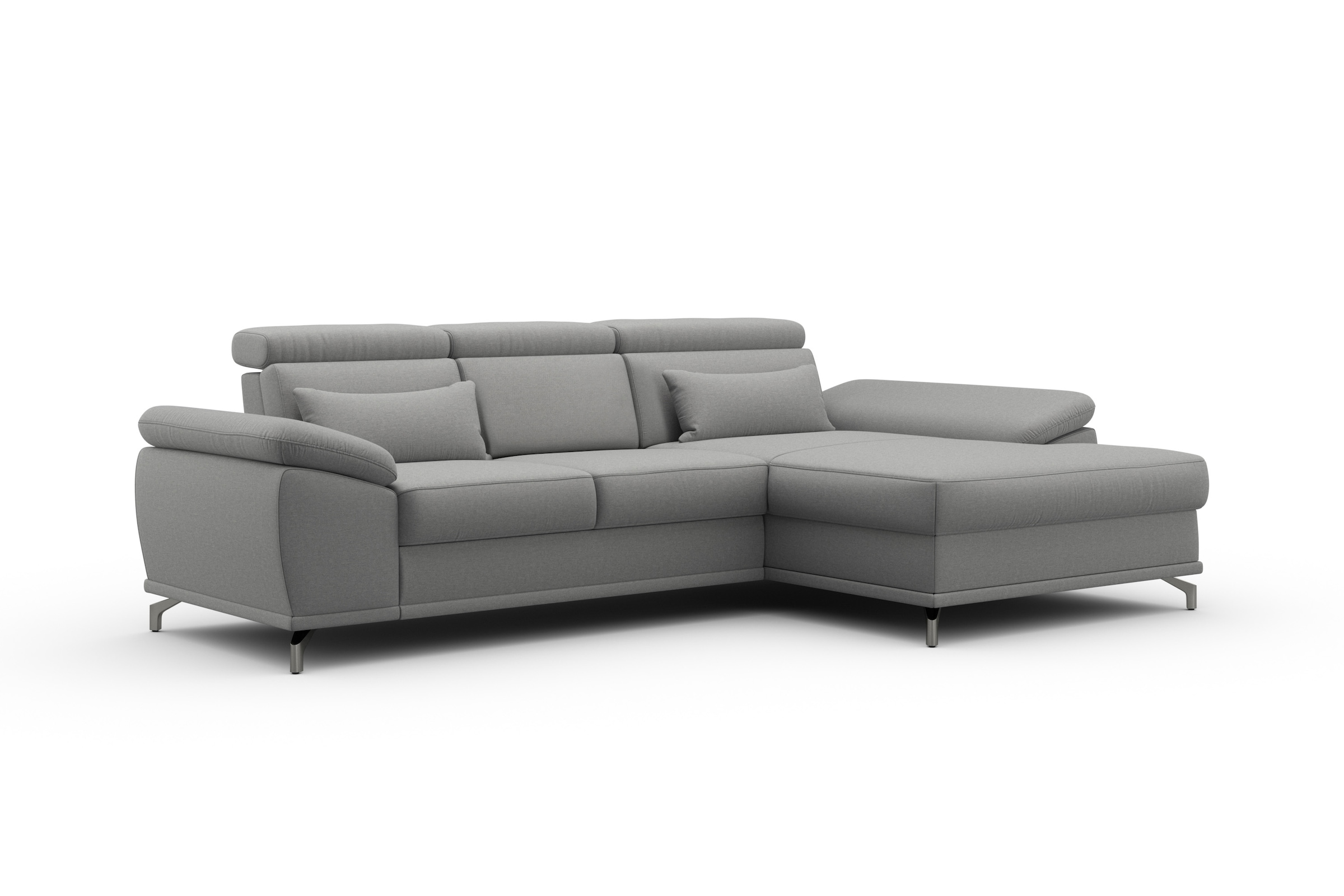 sit&more Ecksofa »Cabrio L-Form, mit Sitztiefenverstellung, Arm- und Kopfteilverstellung«, 2 Nierenkissen, Federkern, optional Bettfunktion und Stauraum