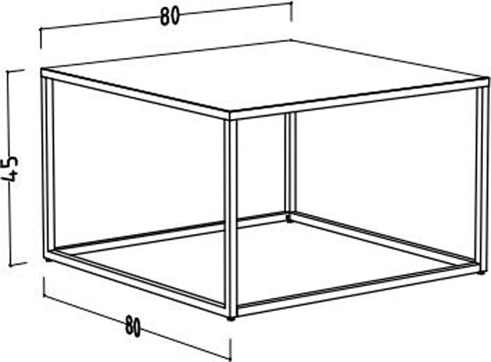 Mäusbacher Couchtisch Couchisch BHT 80x45x80 cm mit Metallgestell