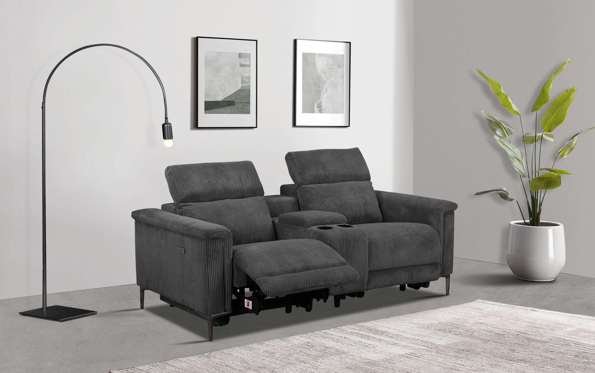 Places of Style 2-Sitzer "Lund in Cord, 2er-Kinosofa, TV-Sessel, Multimedia günstig online kaufen