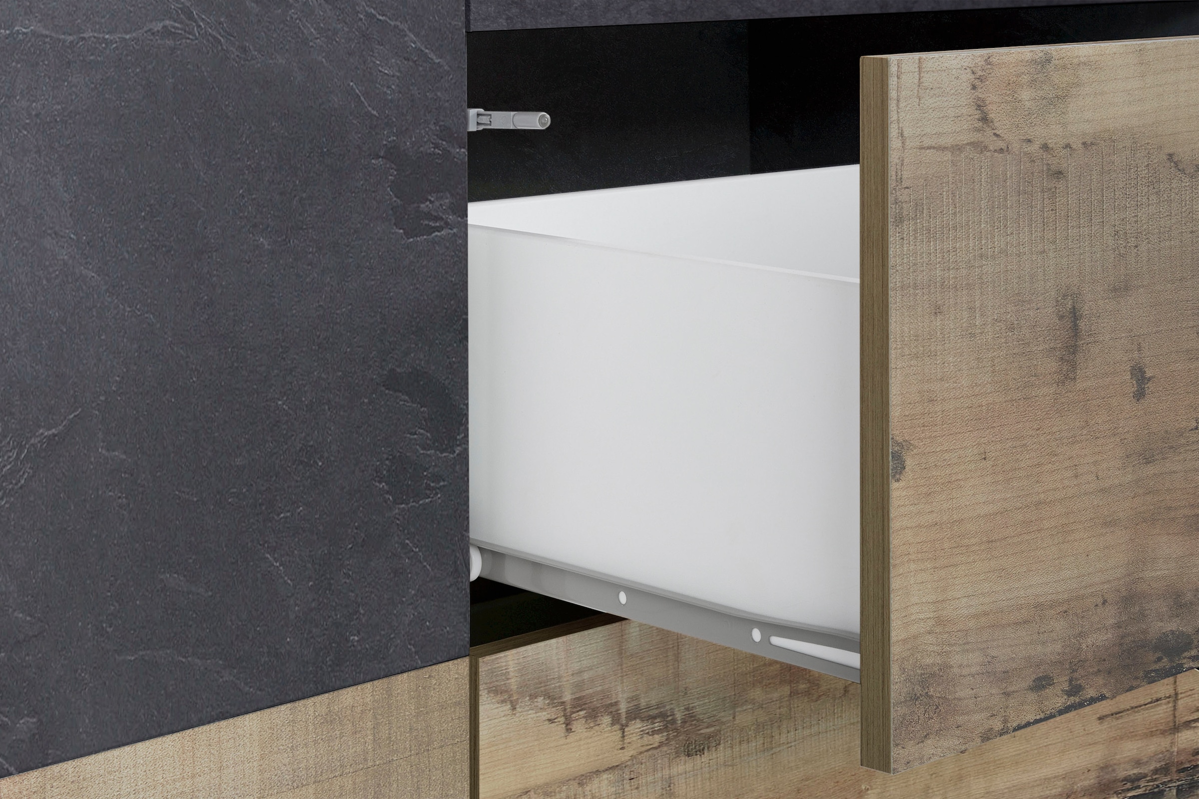 INOSIGN Sideboard »ALIEN-Kommode, Schrank, Anrichte mit 4 Türen und 3 Schubkästen«, Sideboard Breite ca. 200 cm "100 % Made in Italy"