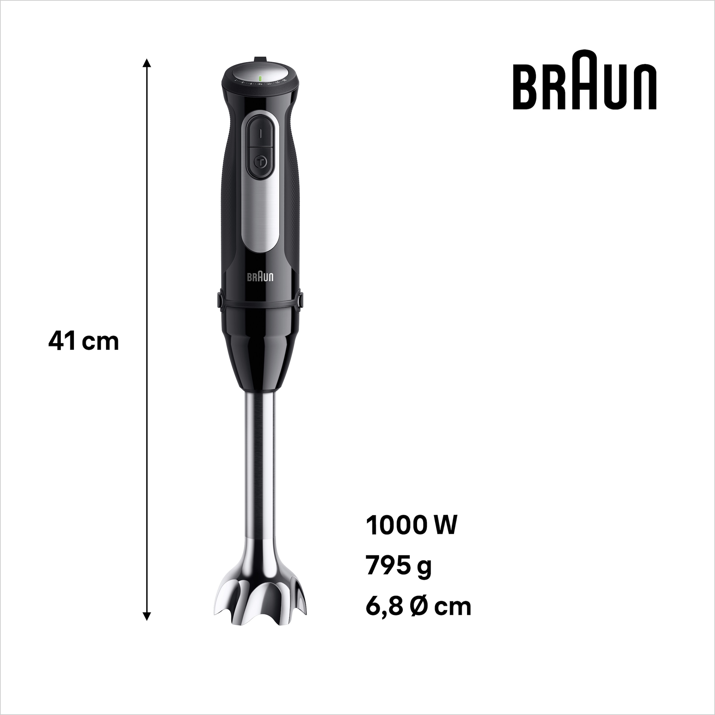 Braun Stabmixer »MultiQuick 5 Pro MQ55001 M«, 1000 W, schwarz