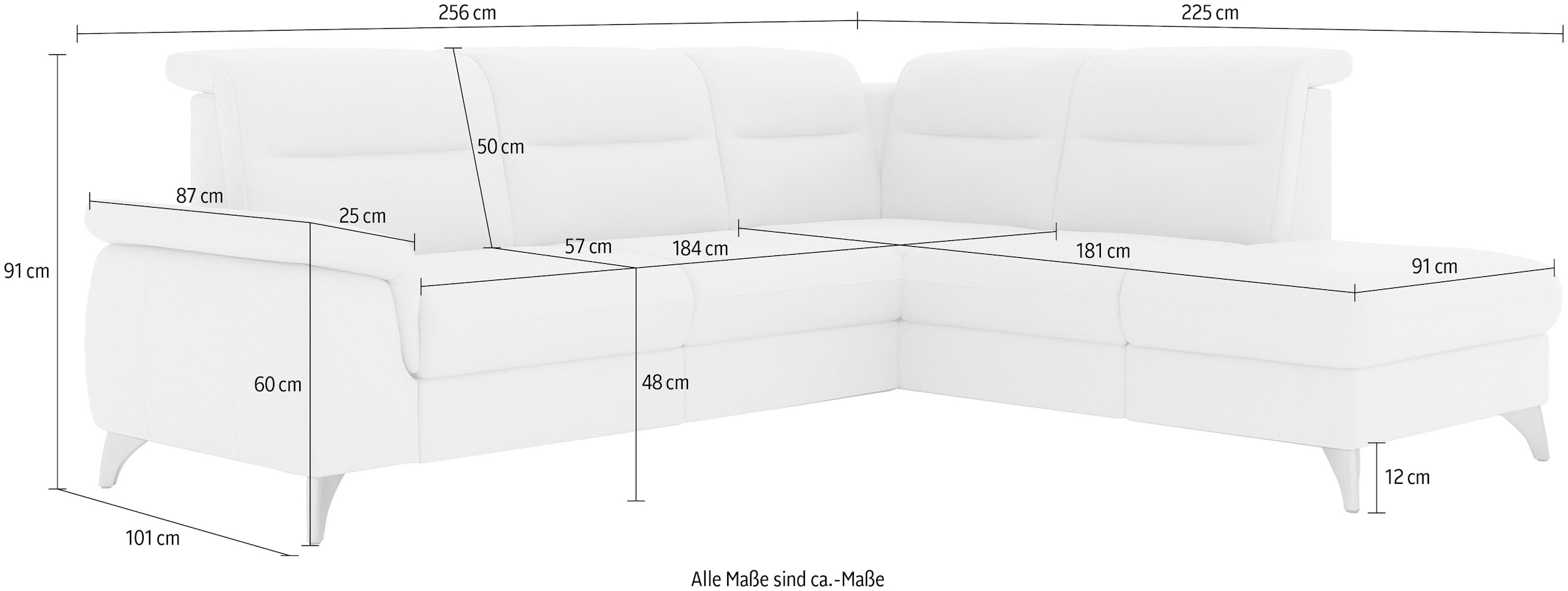 sit&more Ecksofa »Astoria L-Form«, wahlweise mit motorischer Relaxfunktion