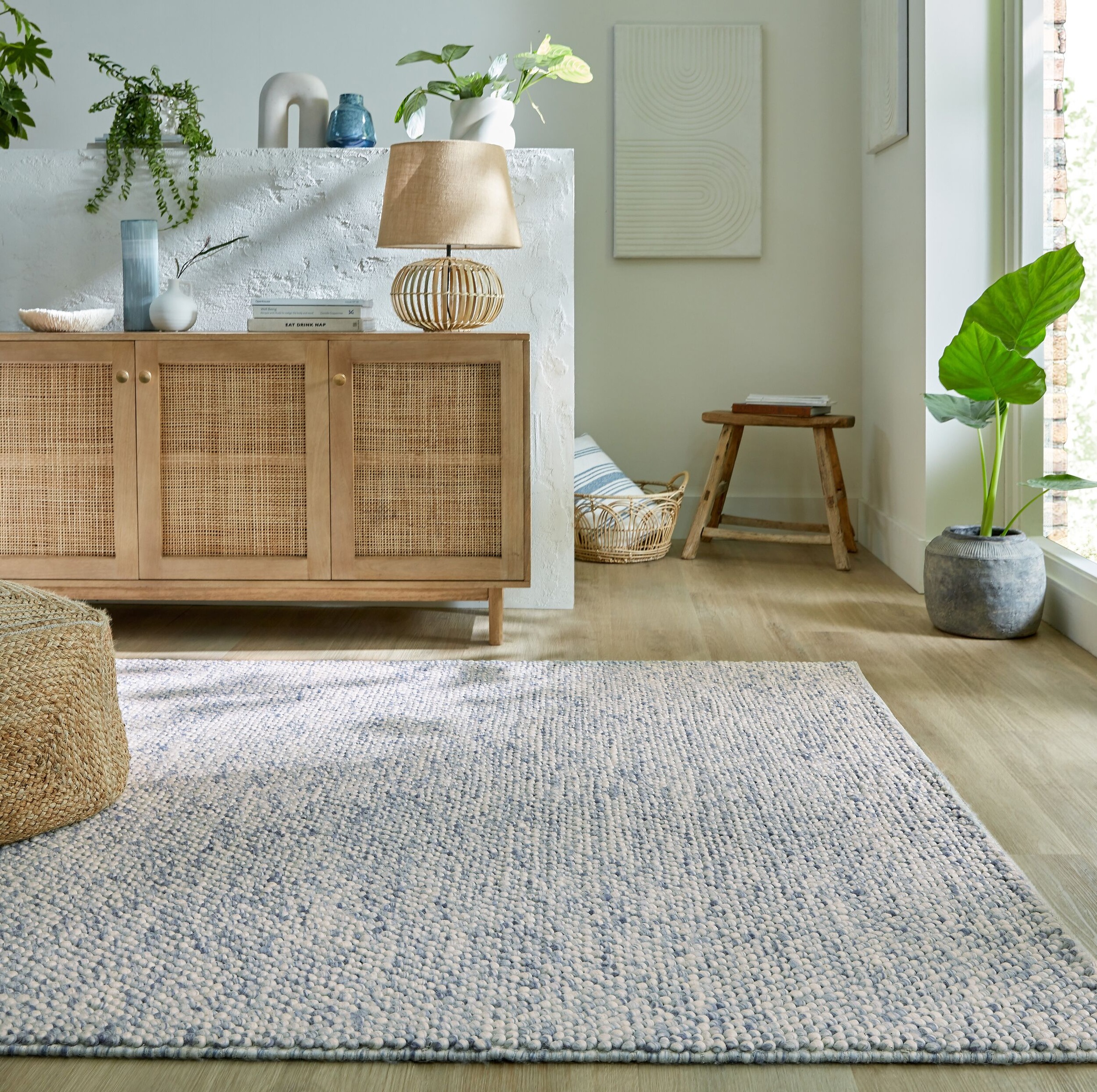 FLAIR RUGS Teppich »Minerals«, rechteckig, 3 mm Höhe, Neutraler Teppich aus mineralischer Wollmischung