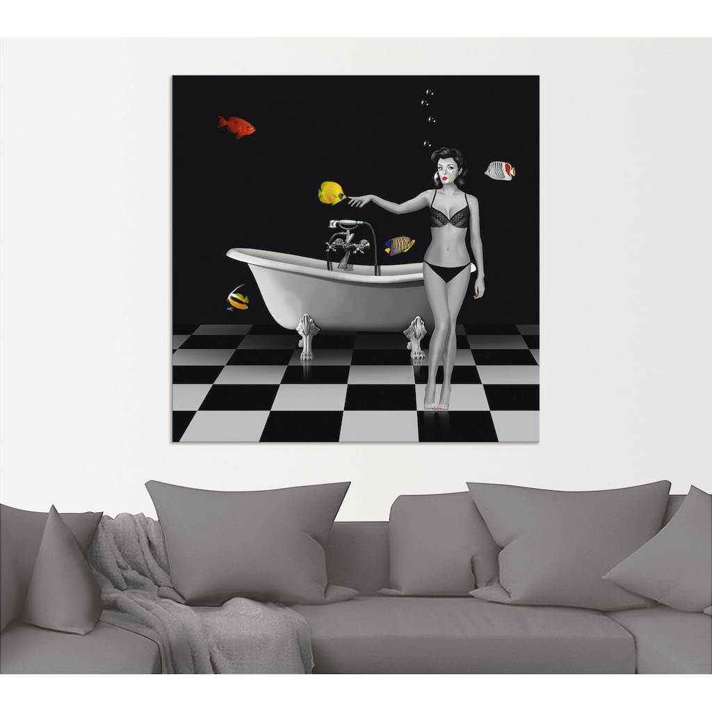 Artland Wandbild »Ein Badezimmer für Fische«, Frau, (1 St.)