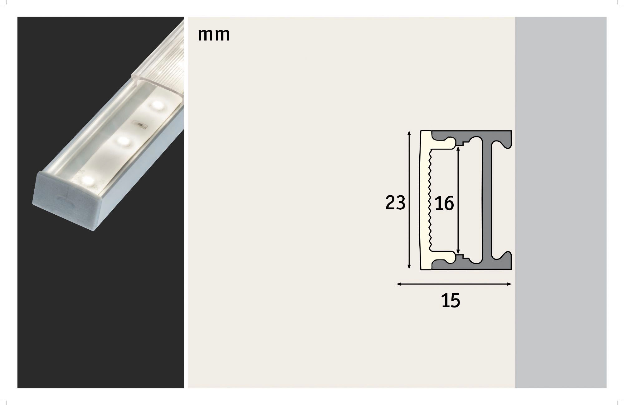 Paulmann LED-Streifen »Square Profil mit Diffusor 1m Alu eloxiert«