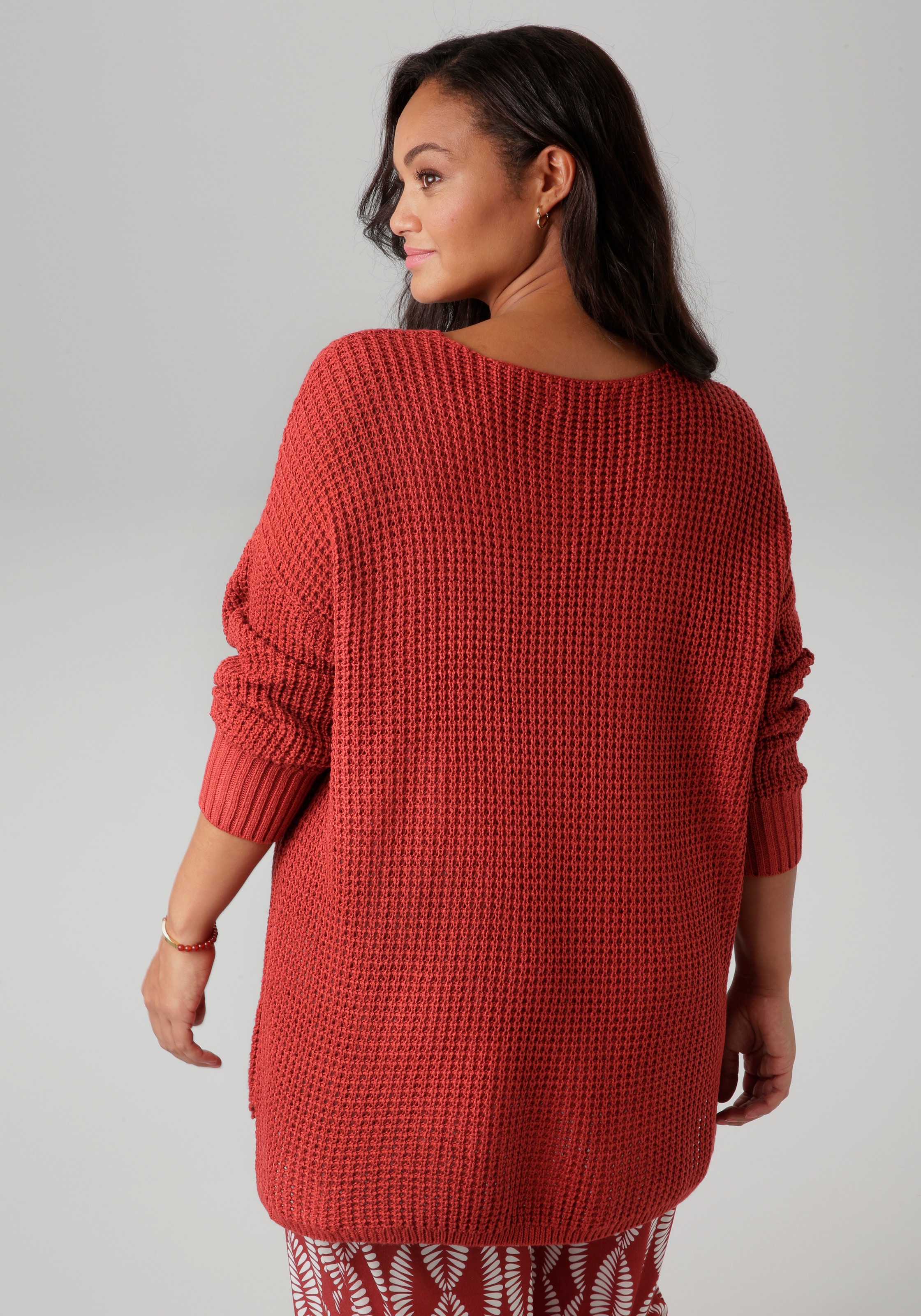 Aniston PLUS Strickpullover, im dezenten Ajour-Strickmuster