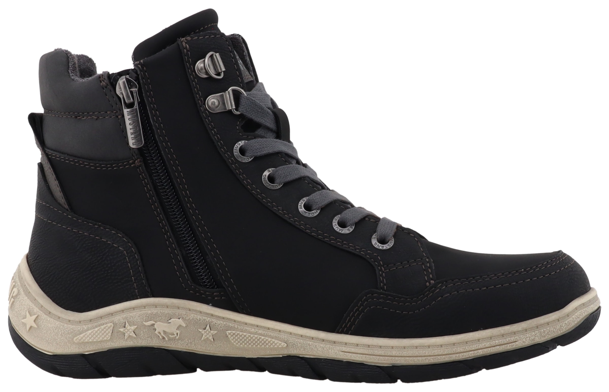 Mustang Shoes Schnürboots »Benedetto«  High Top Sneaker, Schnürboots mit Reißverschluss