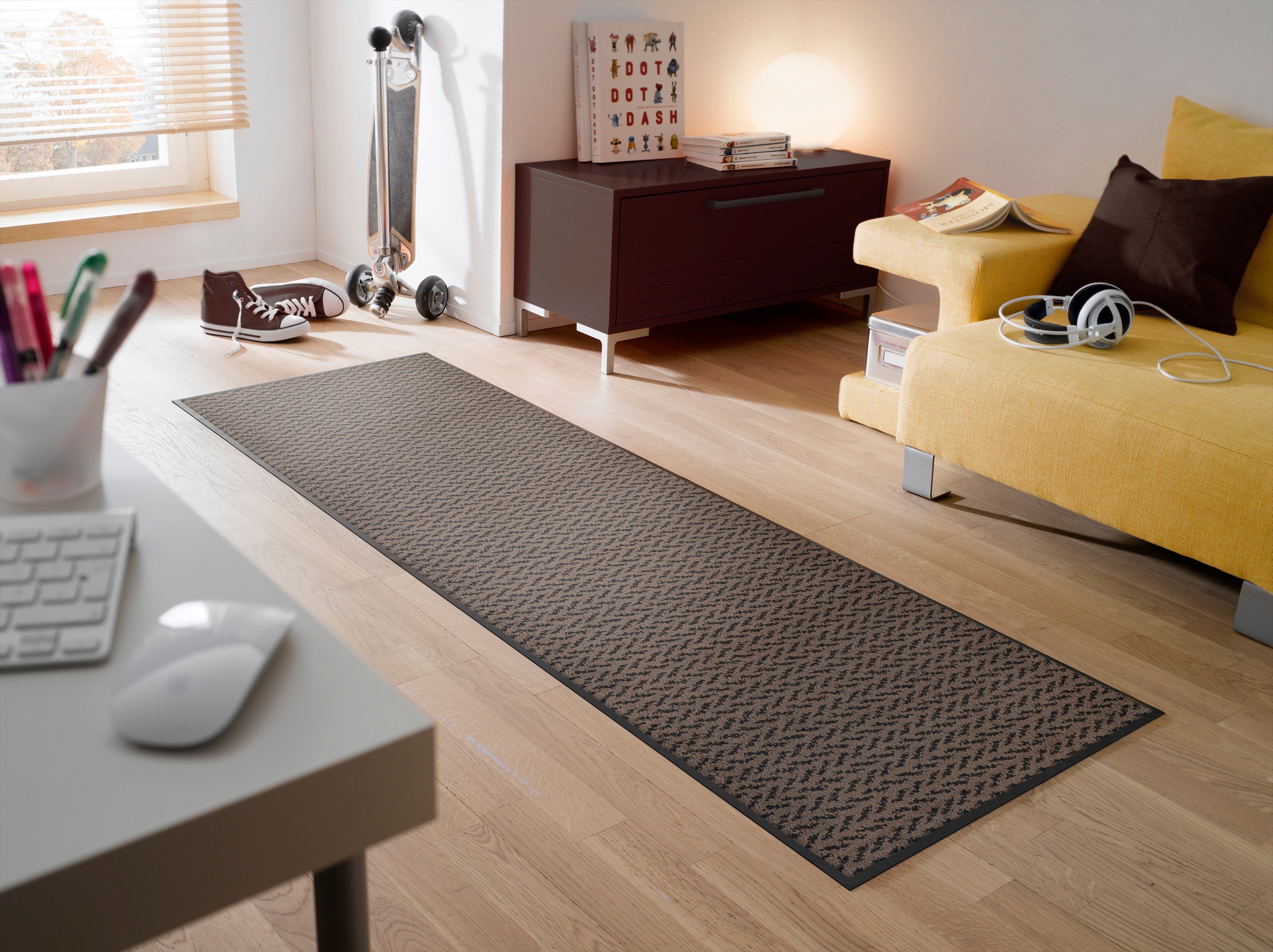 wash+dry by Kleen-Tex Läufer "Duo Mocha" rechteckig 9 mm Höhe Schmutzfanglä günstig online kaufen