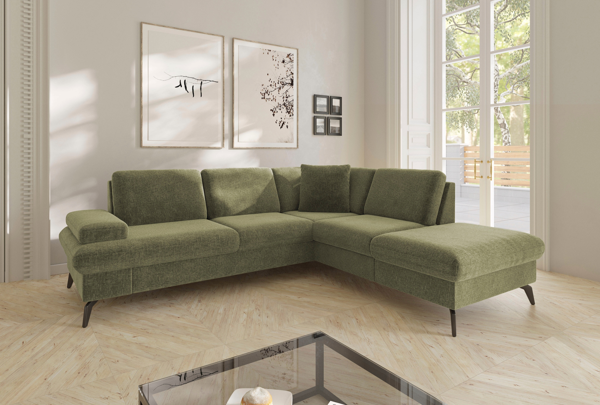 sit&more Ecksofa »Morris Jubi L-Form, B: 238 cm« mit Armteilfunktion & 1 Zi günstig online kaufen