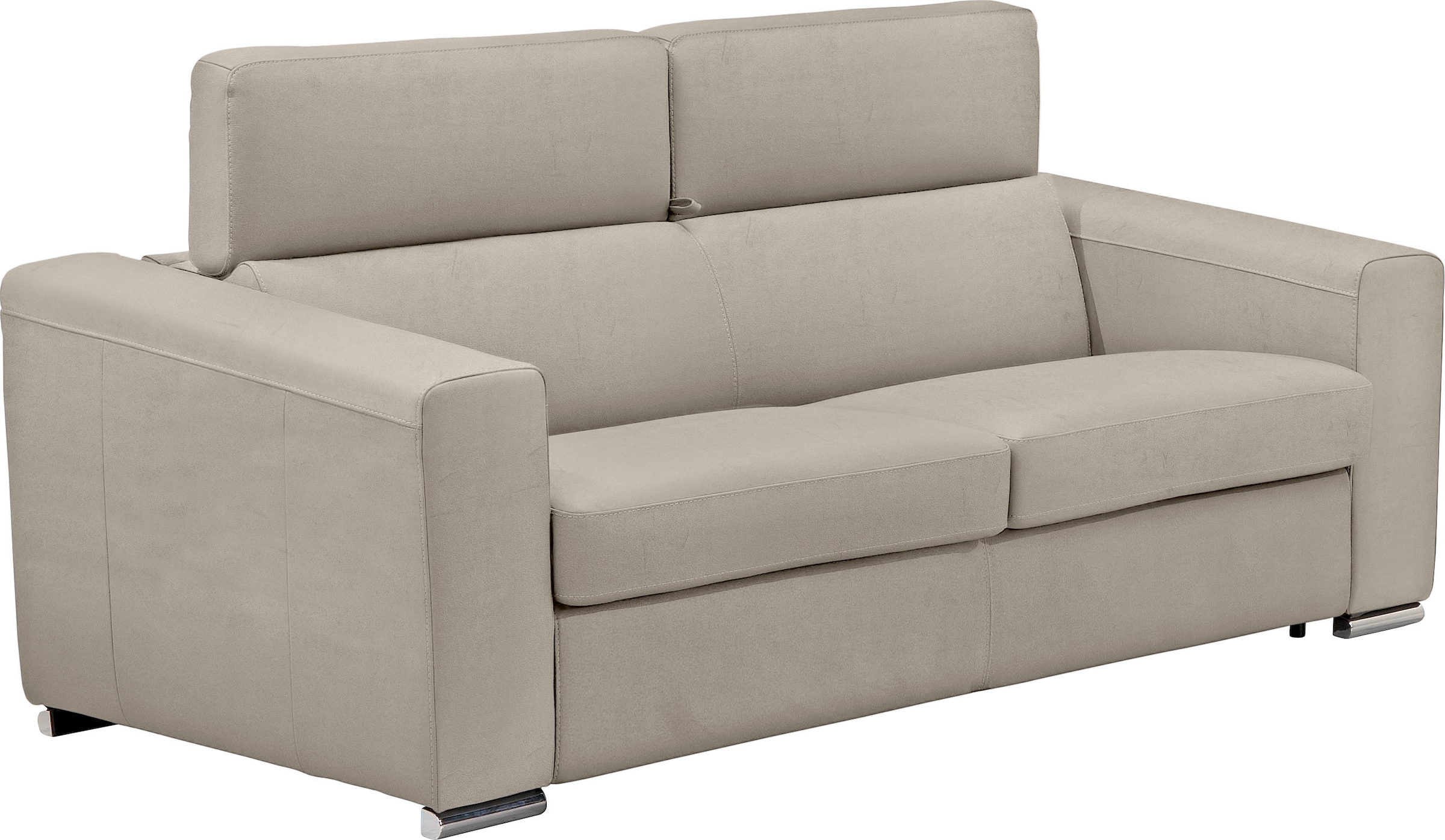 Egoitaliano Schlafsofa »Cabiria, Design und super Sitz- und Liegekomfort«, Sofa inkl. Schlaffunktion, Kopfteile verstellbar, mit Metallfüßen