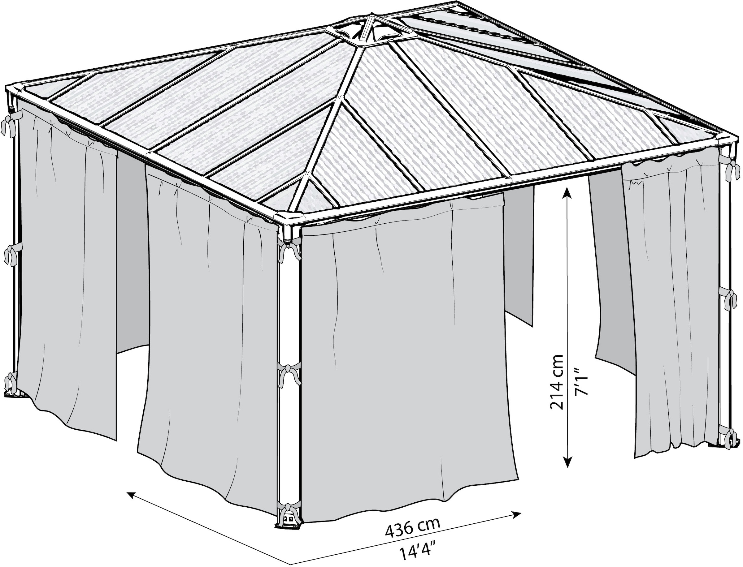 Palram - Canopia Pavillonseitenteil »Gazebo-Gartengitter-Kit«, mit Reißverschluß und Clips