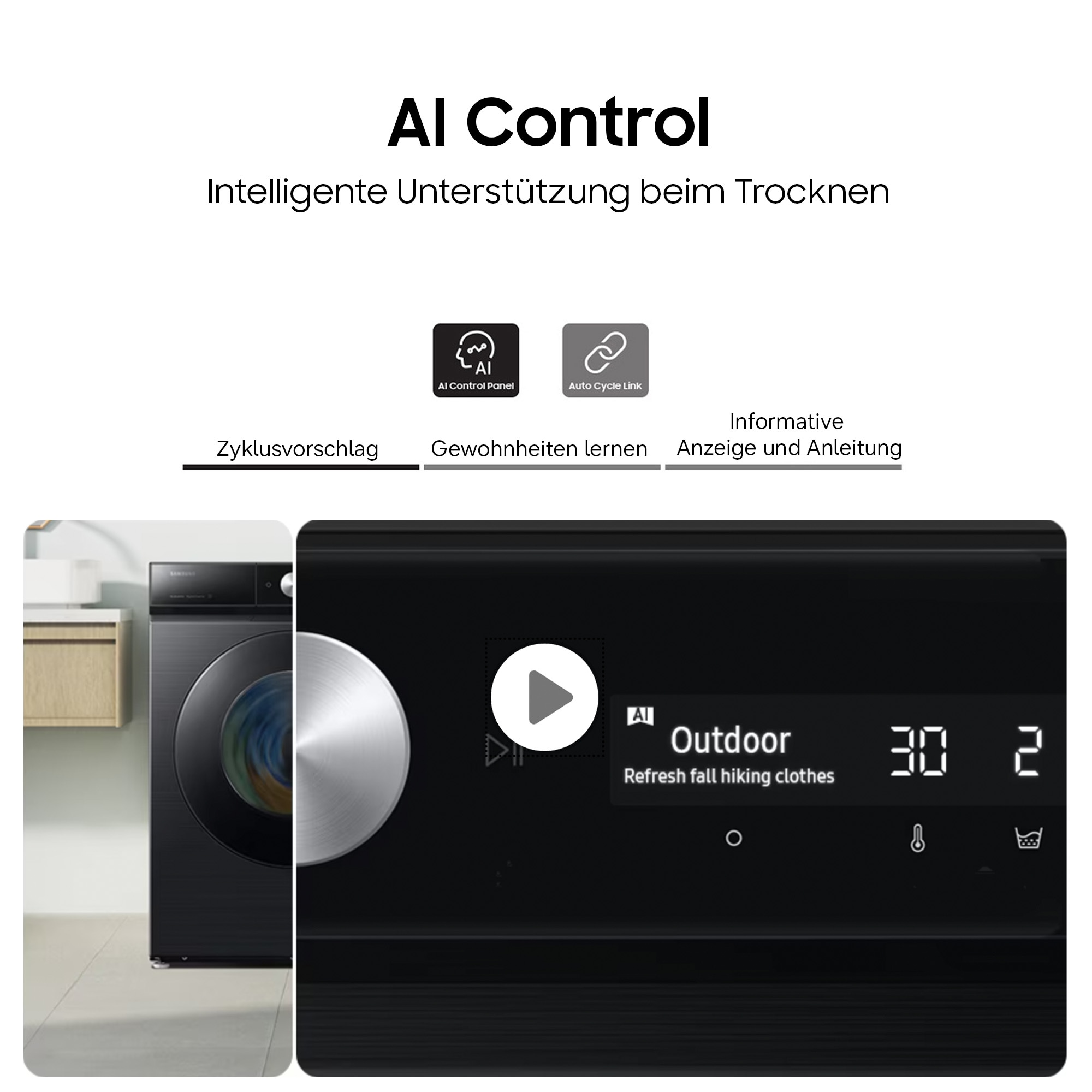 Samsung Wärmepumpentrockner »DV90DB8845GBU2« DV8400D QuickDriveᵀᴹ Option ‑ Spart bis zu 35 % Zeit