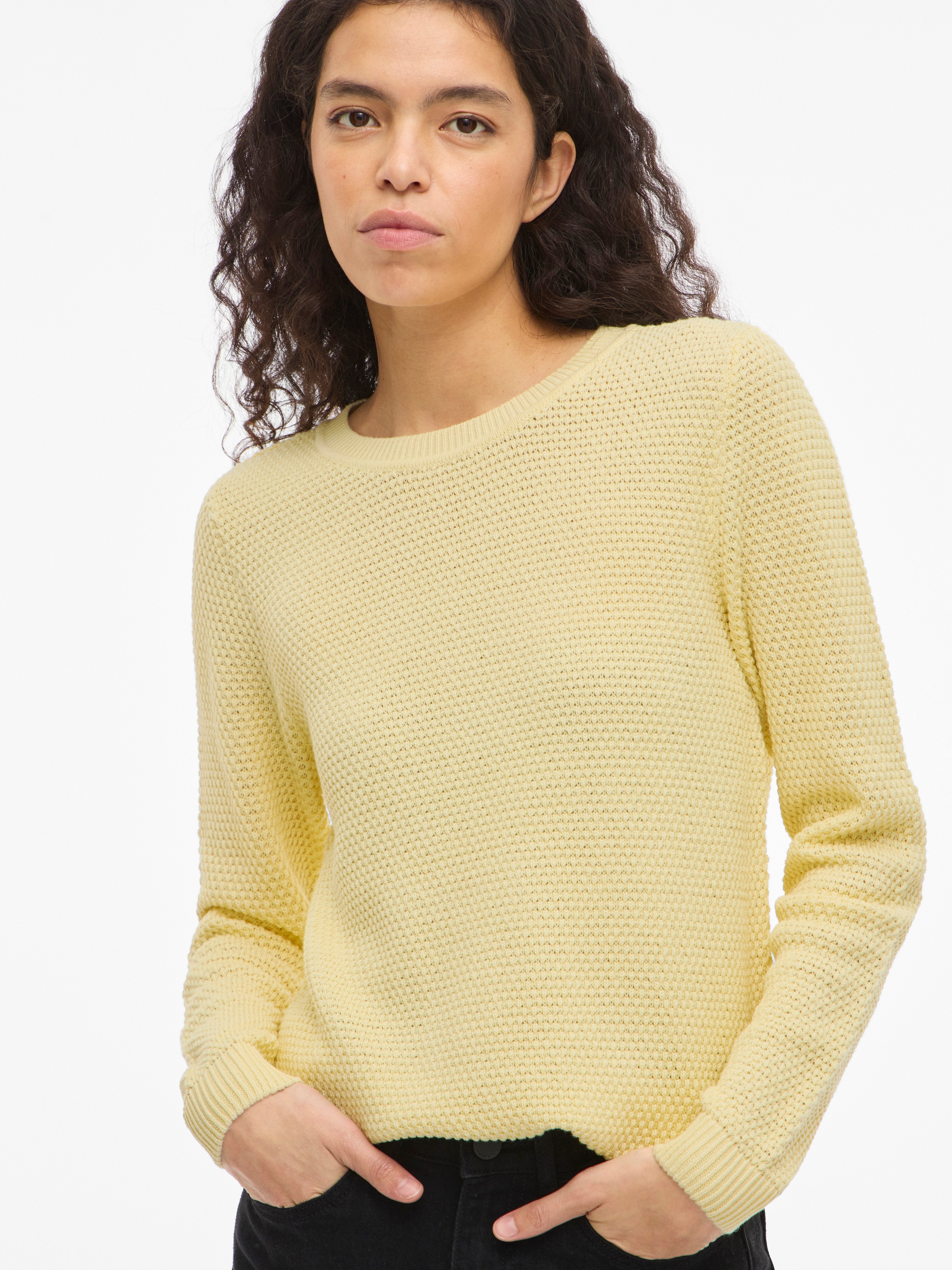 Vila Rundhalspullover »VIDALO O-NECK L/S KNIT TOP- NOOS« Baumwolle, regular fit
