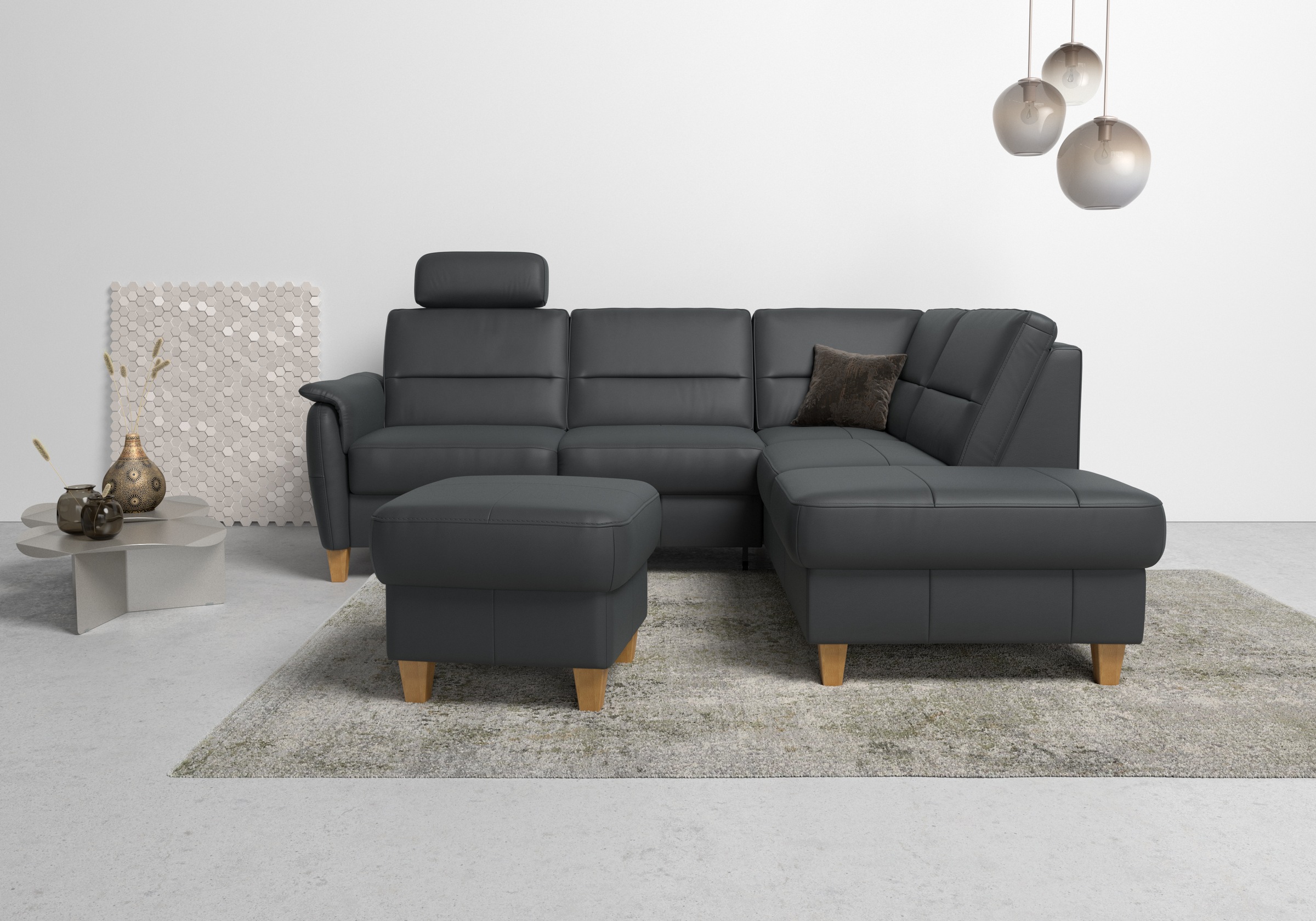 Home affaire Ecksofa »Palmera L-Form«, Federkern, wahlweise mit Bettfunktio günstig online kaufen