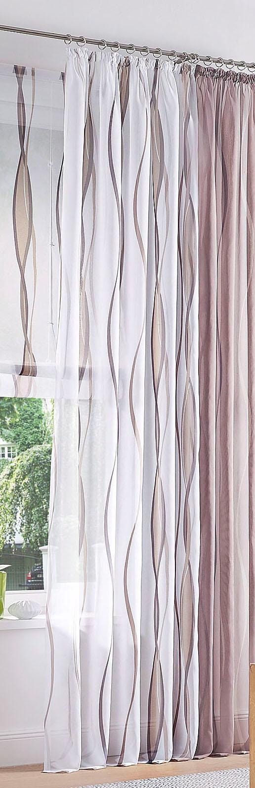 my home Gardine »Dimona«, Transparent, im St.), (2 jetzt %Sale Wellen Polyester, Voile