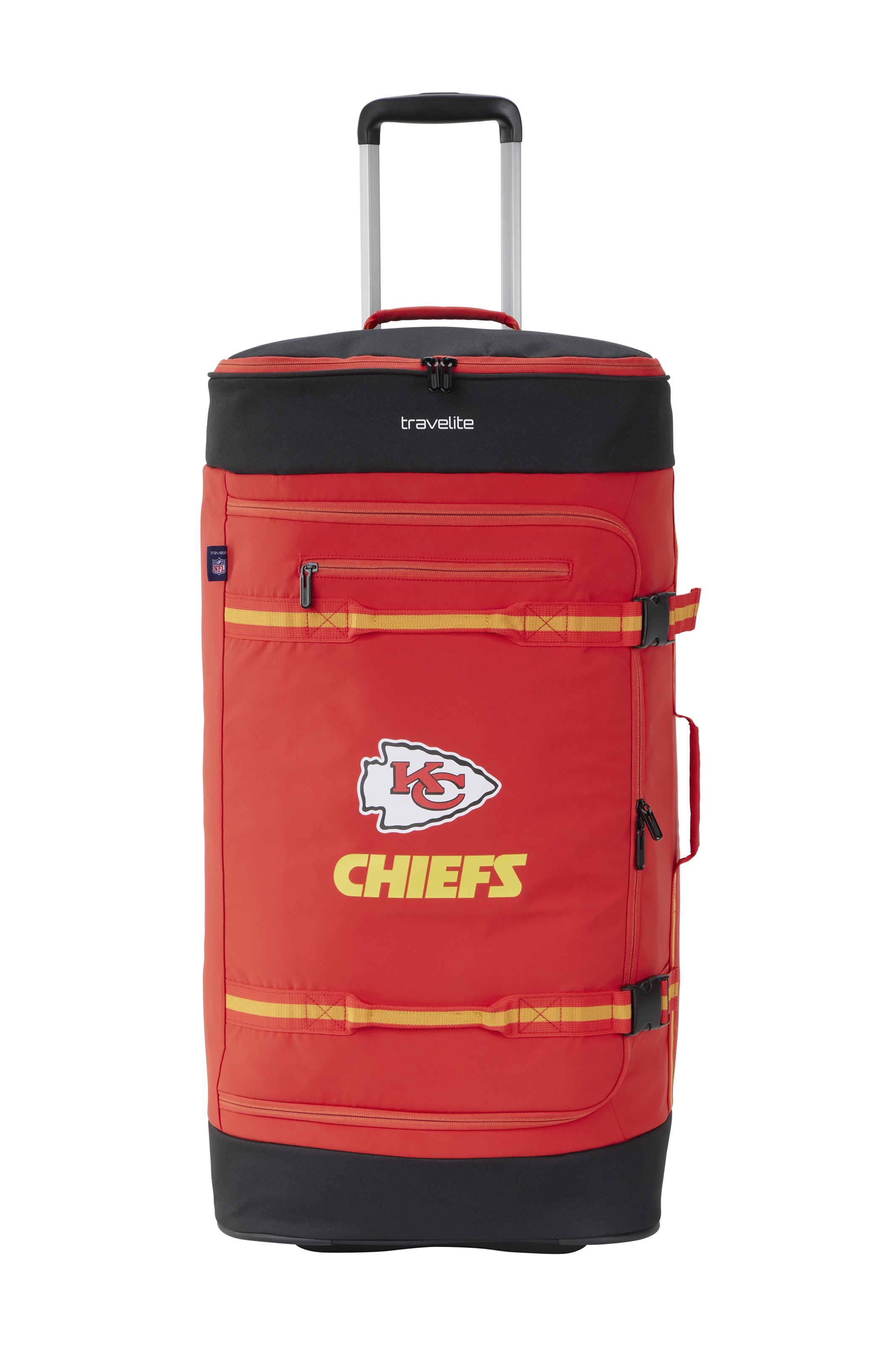 travelite Reisetasche »travelite x NFL Rollenreisetasche« große Öffnung, Schuhfach und Teleskopgestänge – robust und praktisch