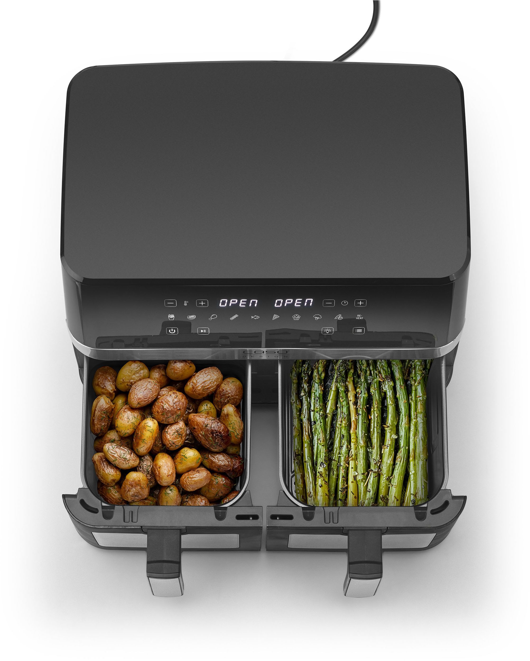 Caso Heißluftfritteuse »3186  Design AirFry DuoChef« 2200 W Fassungsvermögen 0 l