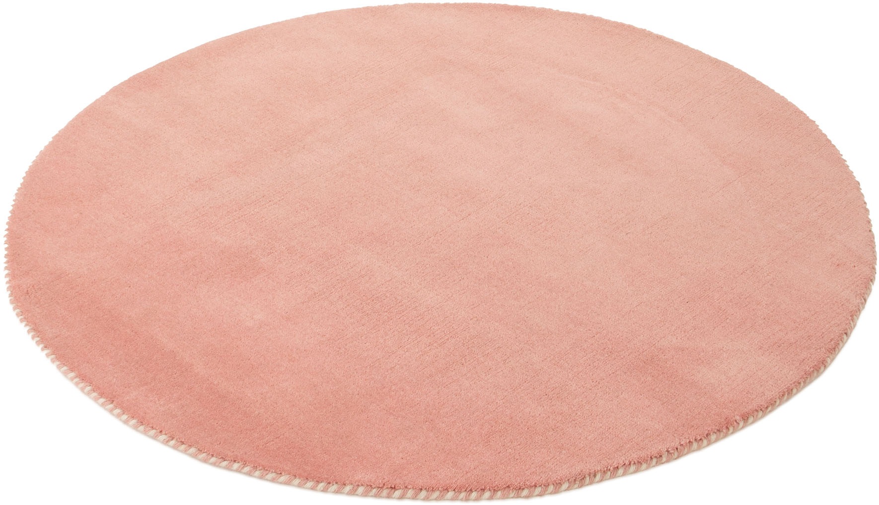 carpetfine Wollteppich »Gabbeh Lola Uni«, rund, 14 mm Höhe, mit natürlichem Pflanzenmaterial von Hand gewebt, auch als Läufer