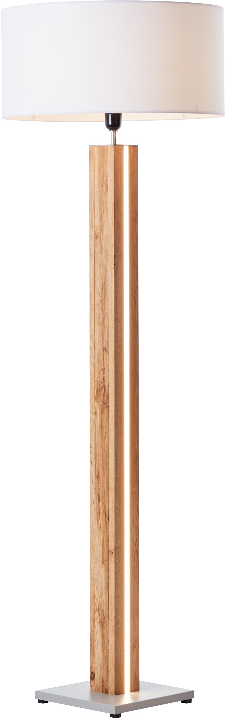 Holz/Textil, 1 155 cm Brilliant holz online cm, Ø Höhe, 45 LED-Dekolicht E27, bestellen »Magnus«, Stehlampe hell/weiß + flammig-flammig,
