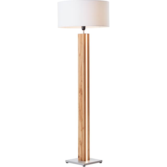 Brilliant Stehlampe »Magnus«, 1 flammig-flammig, 155 cm Höhe, Ø 45 cm,  LED-Dekolicht + E27, Holz/Textil, holz hell/weiß online bestellen