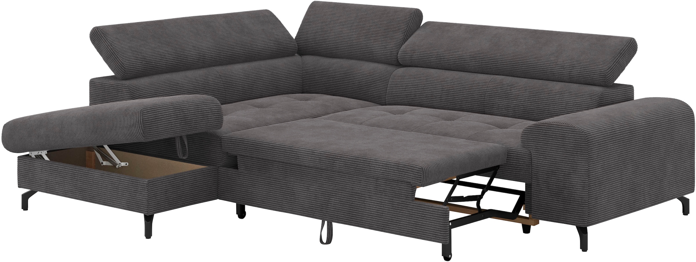 COTTA Ecksofa »Aura L-Form«, mit Schlaffunktion, Bettkasten und Kopfteilverstellung