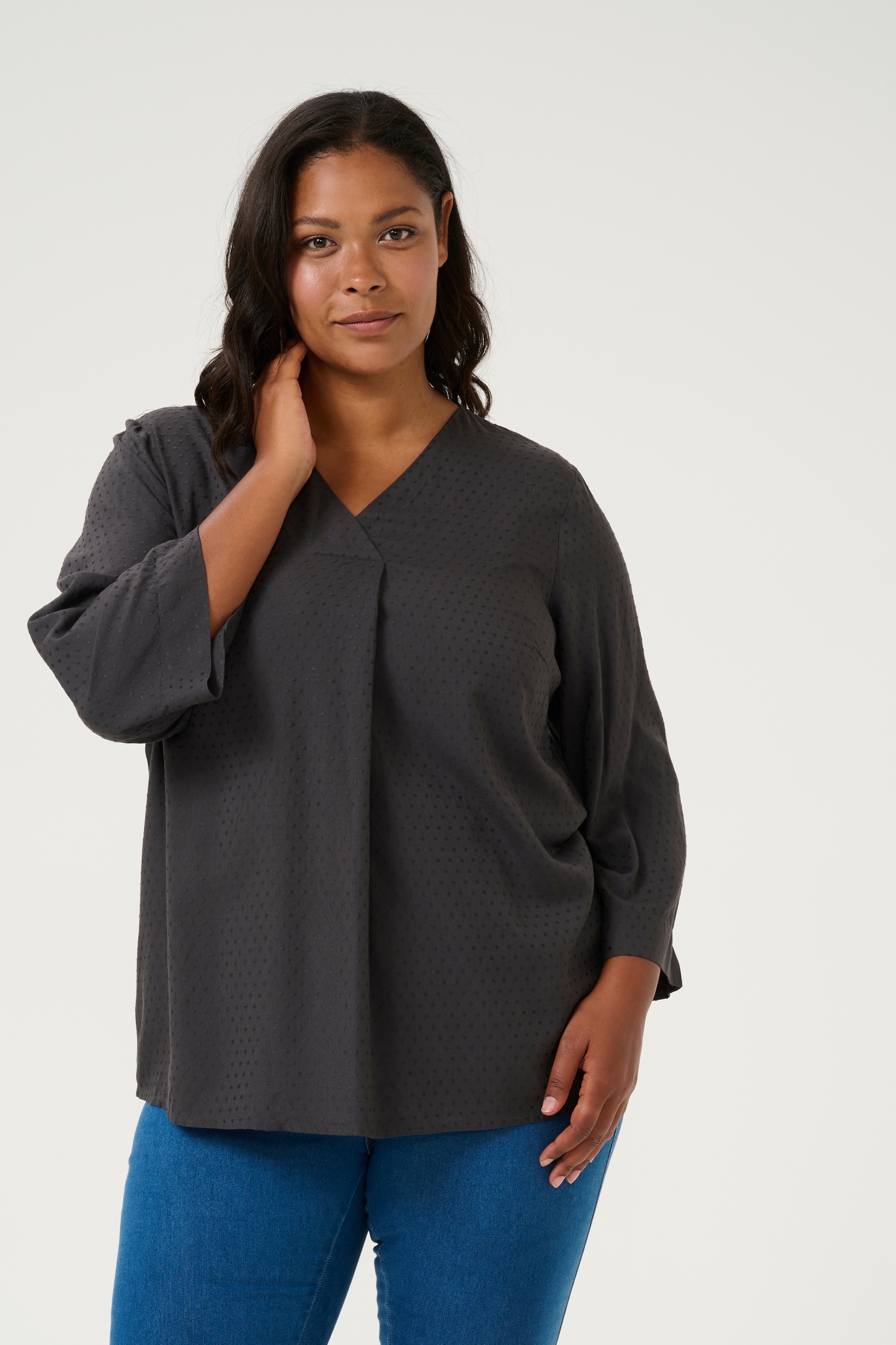 KAFFE Curve Langarmbluse »Langarm-Bluse KCelse«