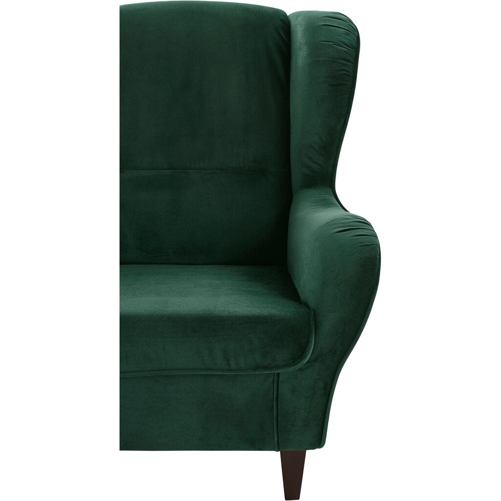 INOSIGN Sessel »Nico«, mit Bezug in Samtoptik, mit und ohne Hocker