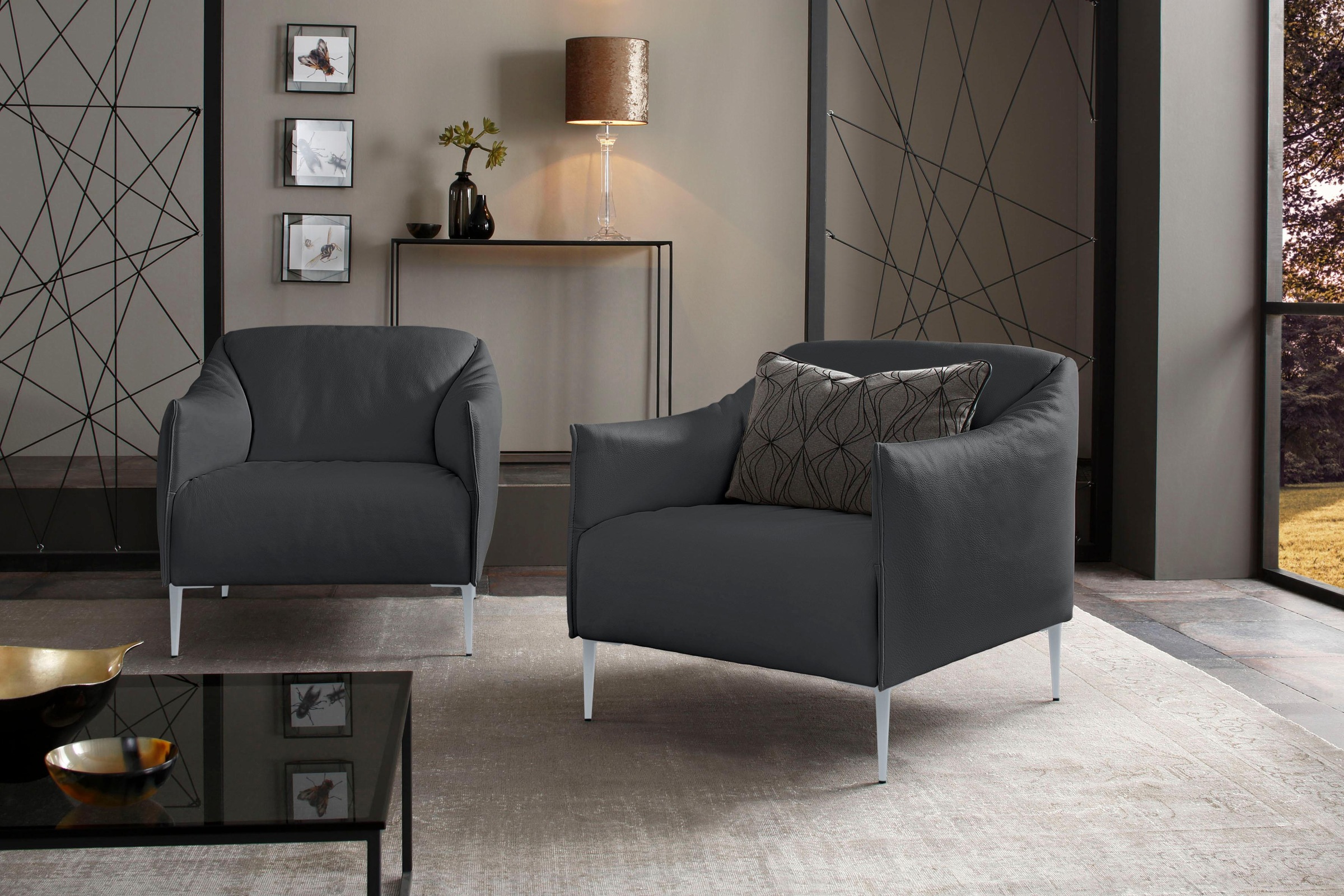 W.SCHILLIG Cocktailsessel »sally«, mit Metallfüßen in Silber matt