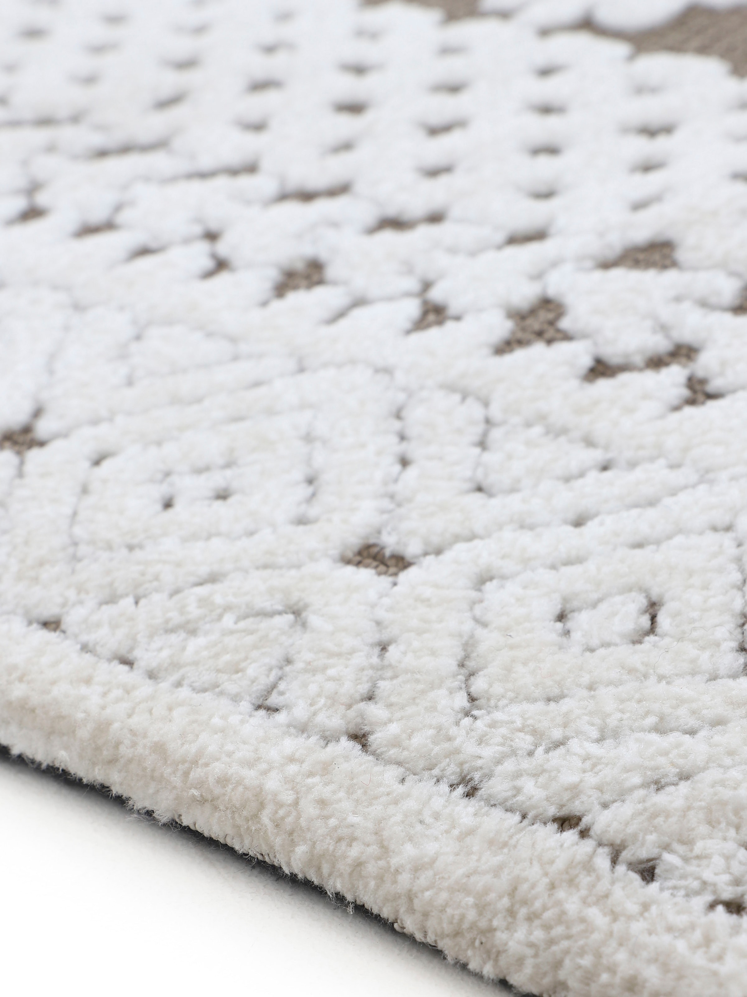 carpetfine Teppich »Holly 1«, rechteckig, 12 mm Höhe, Blumen Motiv, Hoch-Tief Struktur, Wohnzimmer