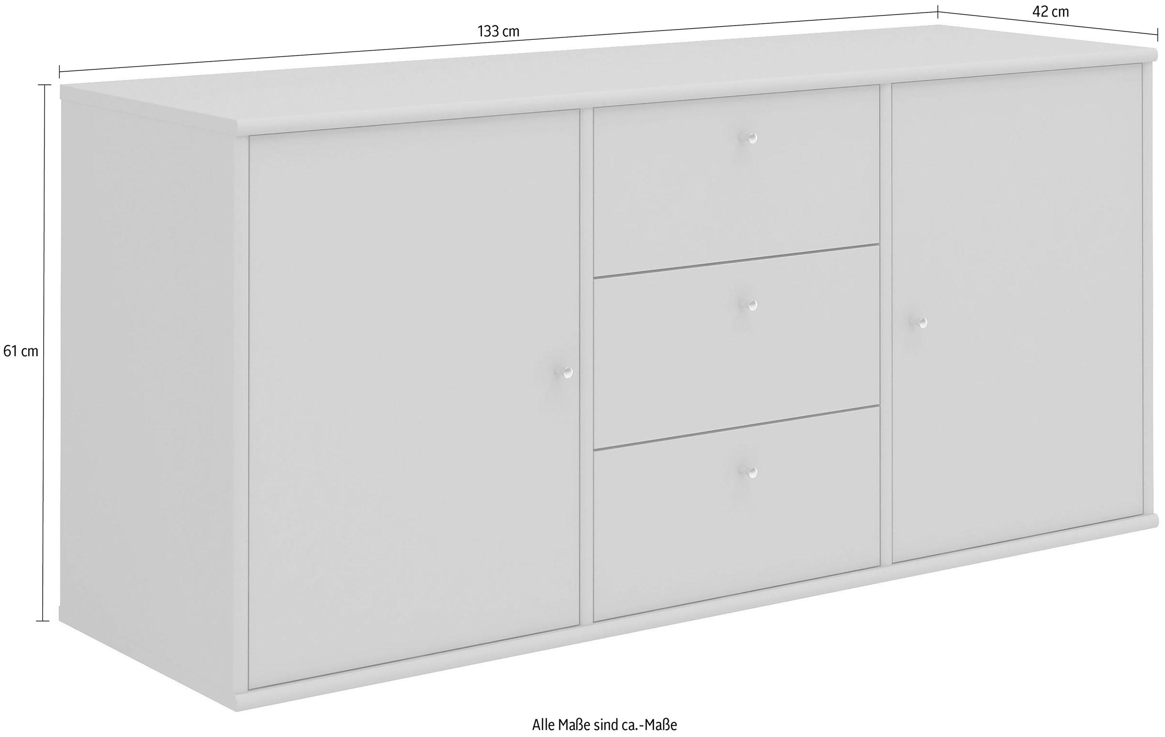 Hammel Furniture Sideboard »Mistral, Hochwertig Schrank, hängend/stehend montierbar«, mit Türen und Schubladen, B: 133 cm, anpassungsbar Designmöbel