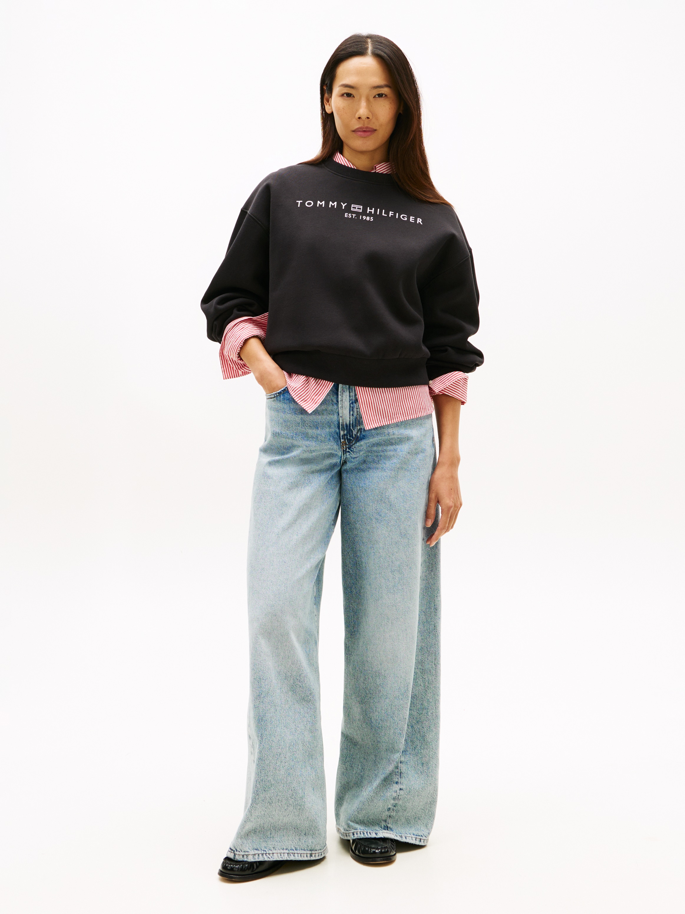 Tommy Hilfiger Sweatshirt »CORP LOGO MDRN SWTSRT«, Baumwollmischung
