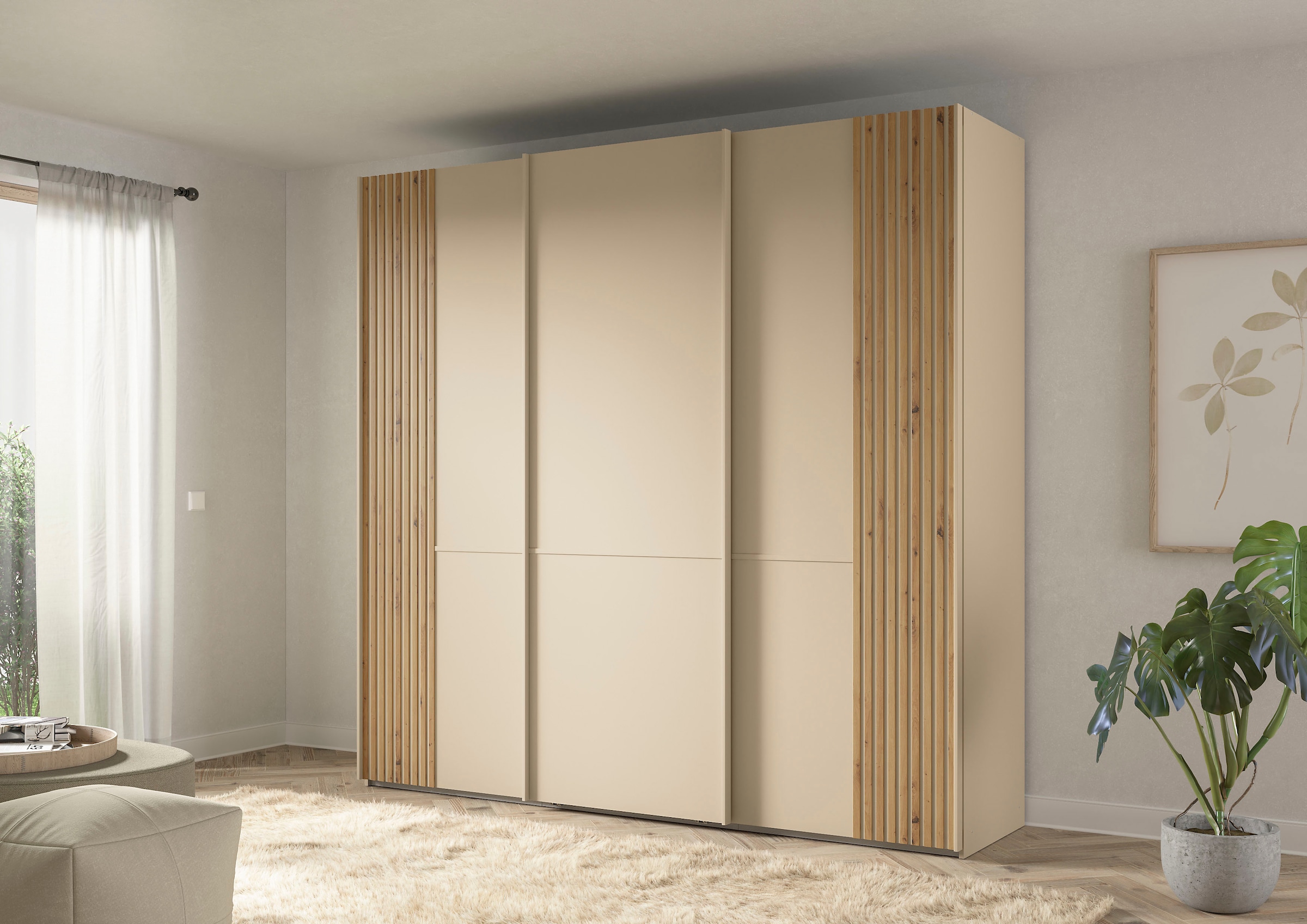 Musterring Schwebetürenschrank »Isabelle«, Türen mit Lamellenoptik, verschiedene Größen und Farben, Höhe 236cm