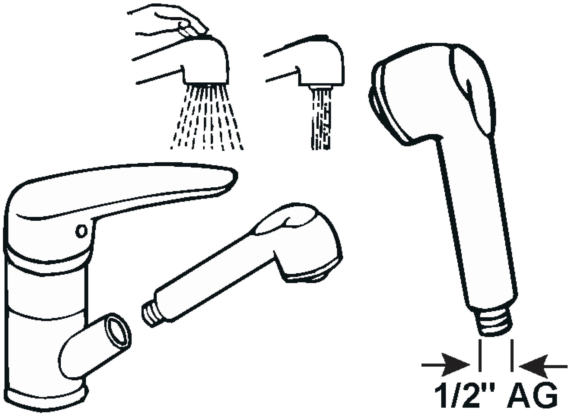 CORNAT Brausegarnitur »Küchen-Umschaltbrause« für Niederdruck-Armaturen