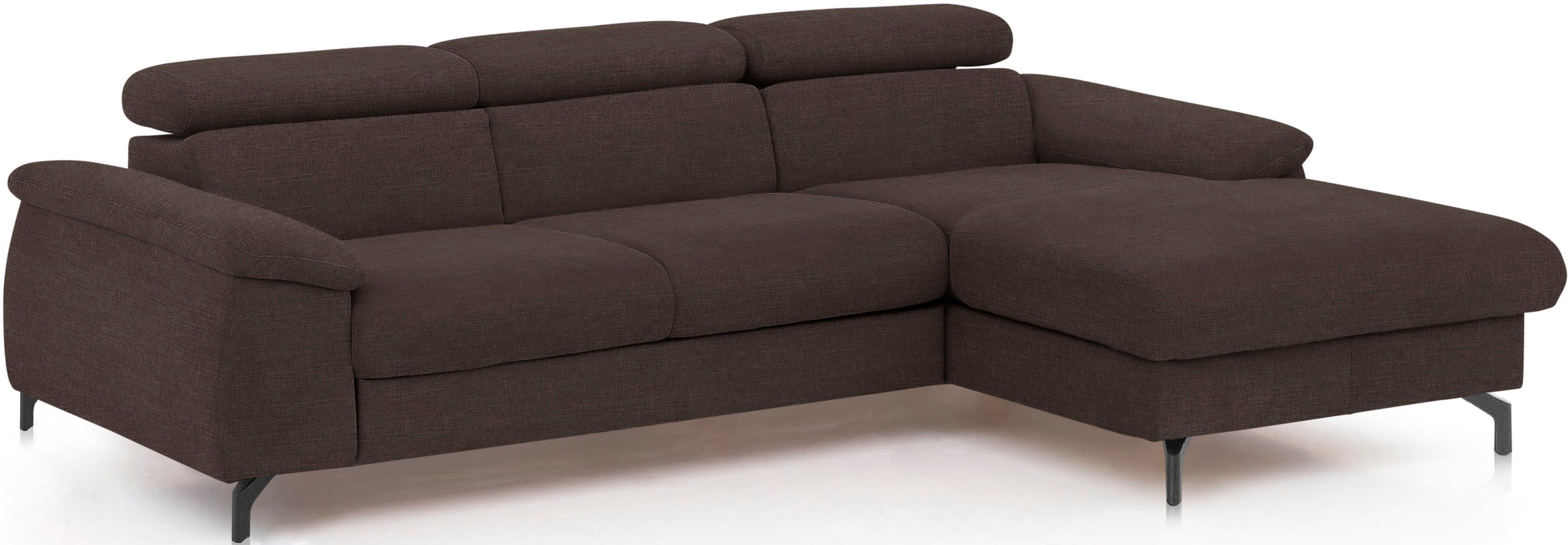 COTTA Polstergarnitur »Komaris L-Form«, (Set), Set bestehend aus: Ecksofa mit Kopfteilverstellung & Hocker