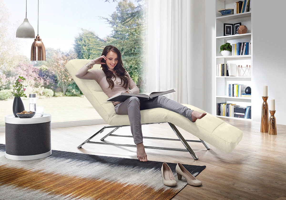 W.SCHILLIG Relaxliege »daily dreams«, Funktionsliege wahlweise mit Motor, Gestell Chrom, Breite 75 cm