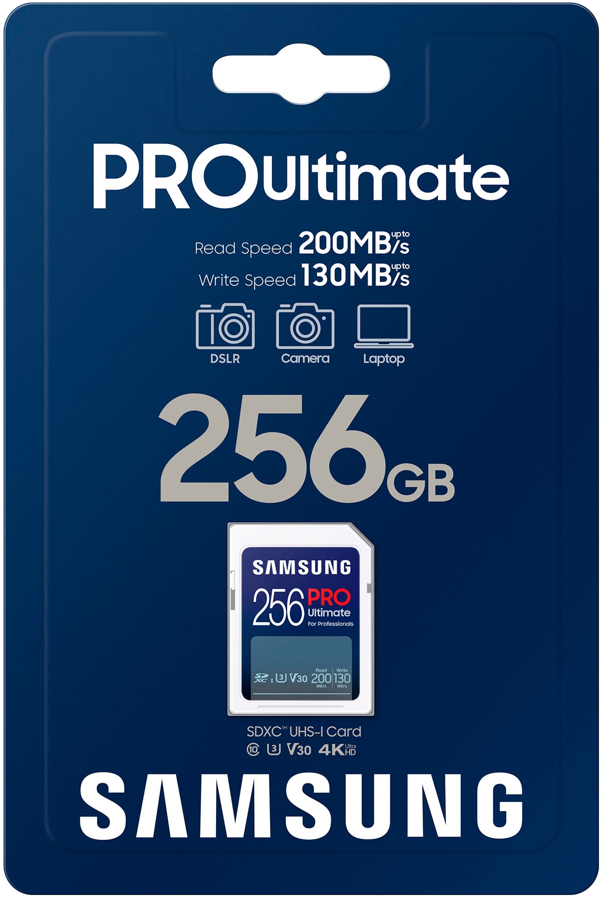 Samsung Speicherkarte »PRO Ultimate UHS-I SD« (256 GB Video Speed Class 30 (V30)/UHS Speed Class 3 (U3) 200 MB/s Lesegeschwindigkeit)