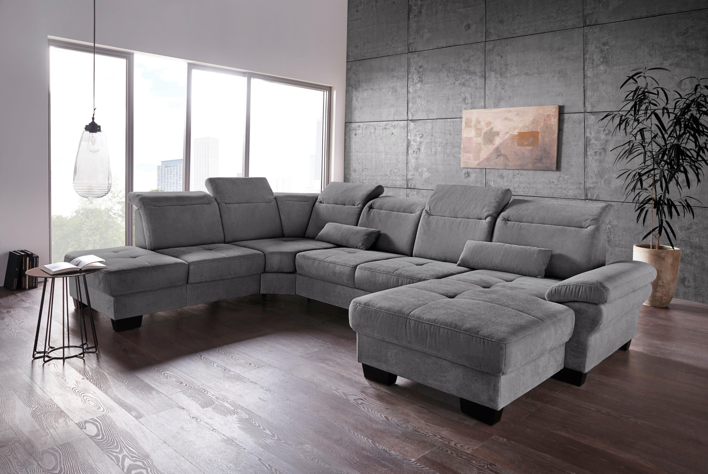 Home affaire Wohnlandschaft »Cornwall U-Form« inkl. Sitztiefenverstellung, günstig online kaufen