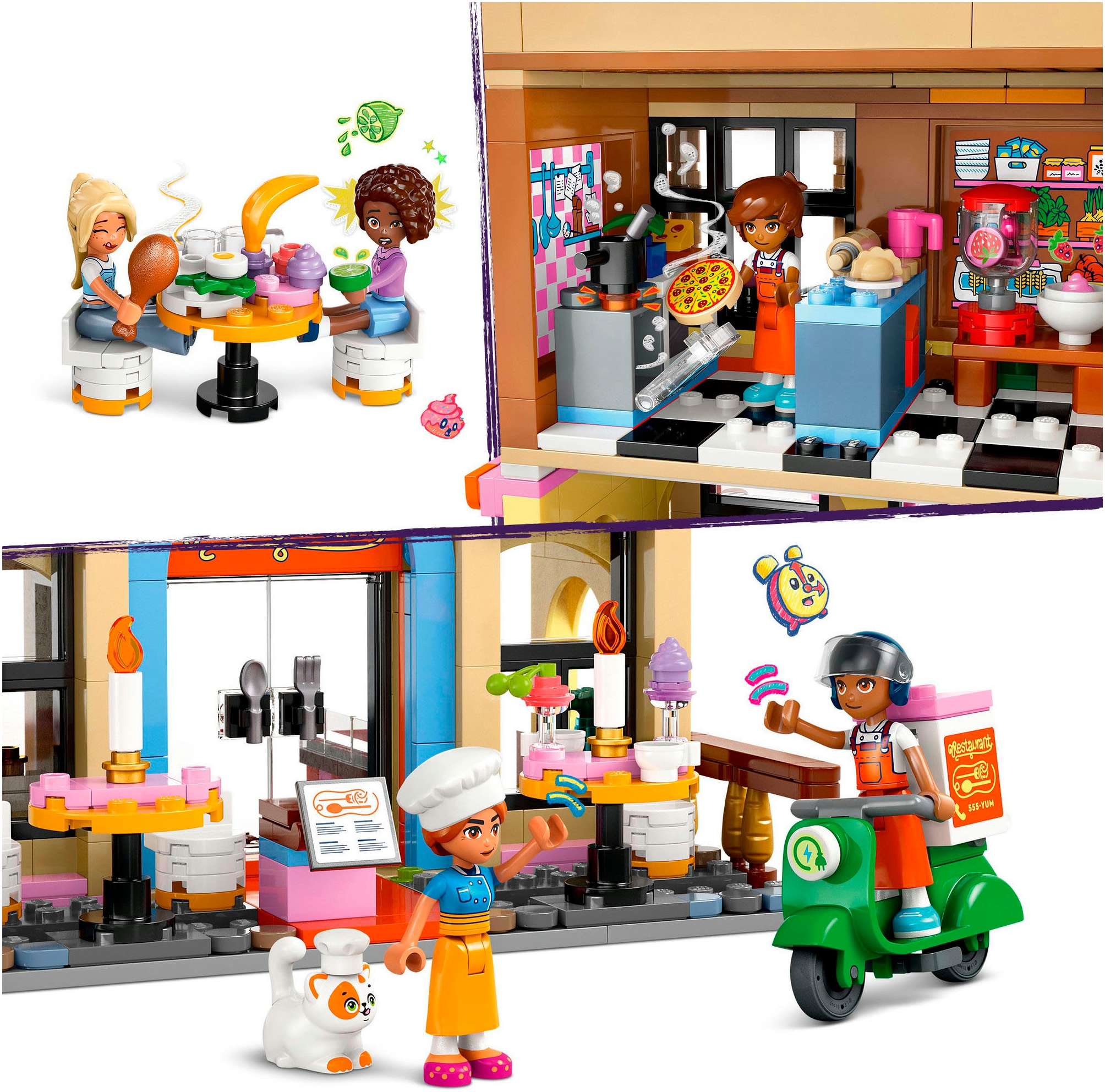 LEGO® Konstruktionsspielsteine »Restaurant und Kochschule (42655), LEGO Friends«, (896 St.), Made in Europe
