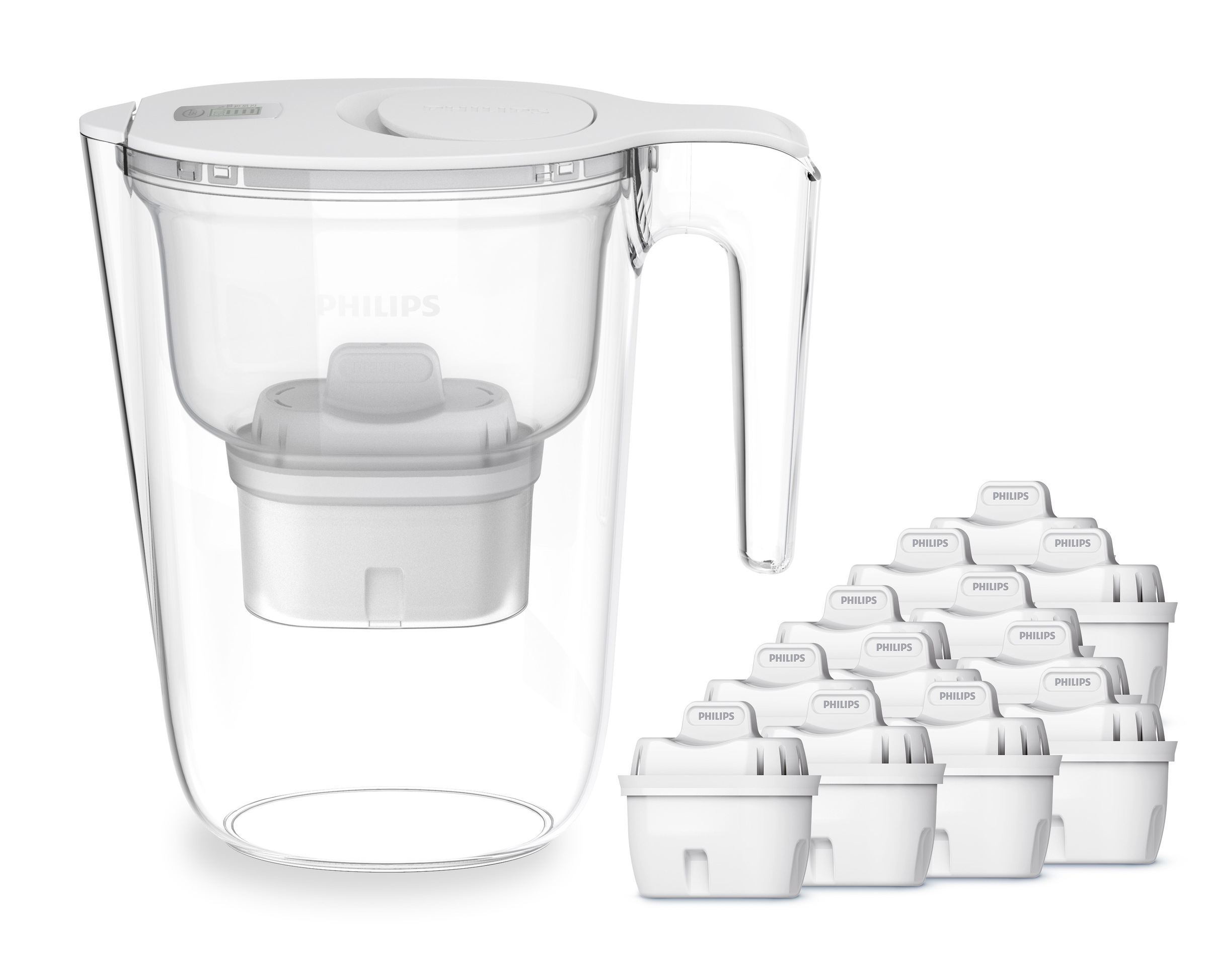 Philips Wasserfilter »Philips Wasserfilter-Kanne 2,6L weiß inkl. 12 Filterk günstig online kaufen