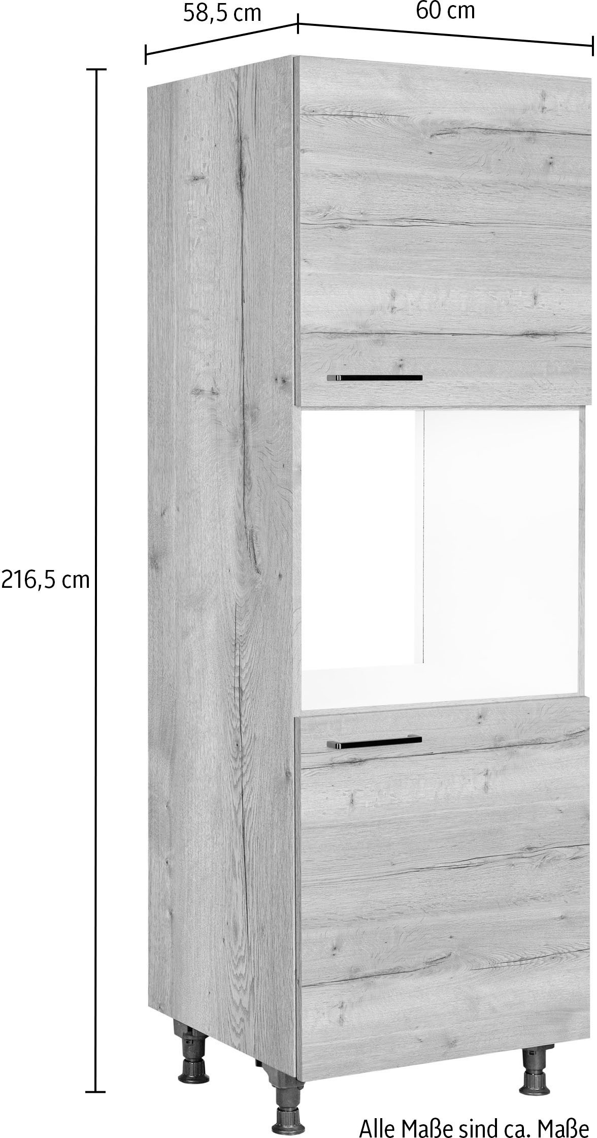 nobilia® Herdumbauschrank »"Structura", Ausrichtung wählbar, mit zwei zusätzlichen Türen,« vormontiert, Breite/Höhe: 60/167,8 cm