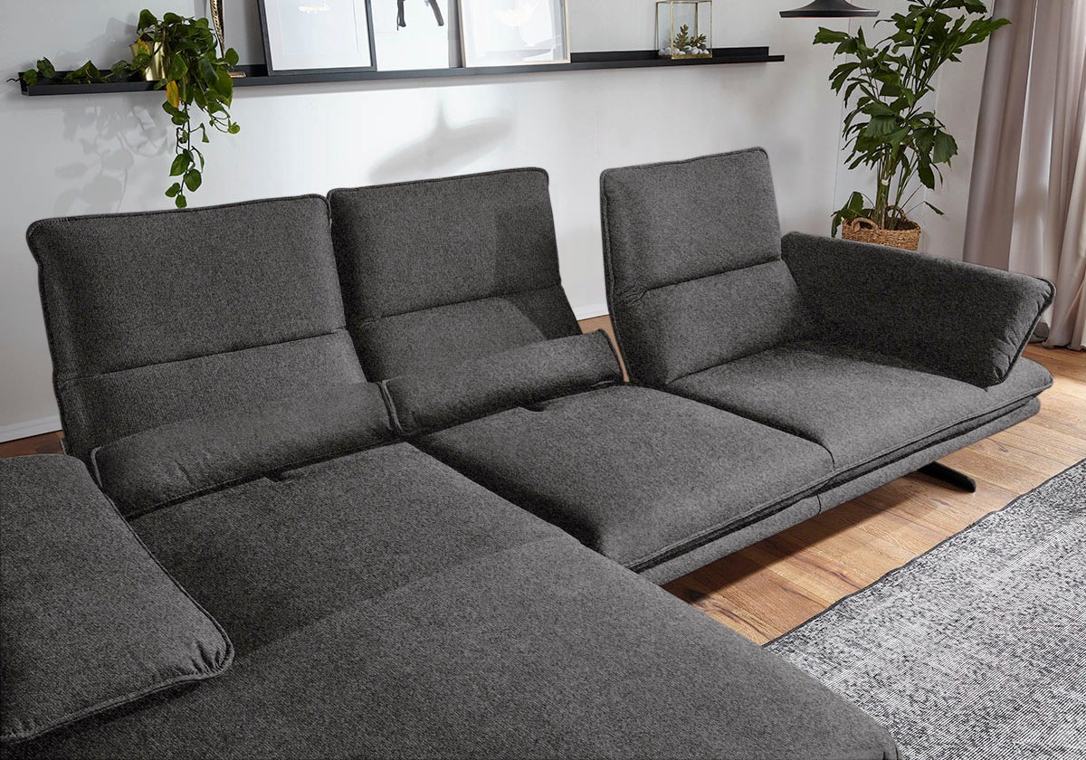 W.SCHILLIG Ecksofa »broadway, Designsofa mit tollem Sitzkomfort«, Sitztiefenverstellung, Kopfteil- & Seitenteilverstellung, Breite 291cm