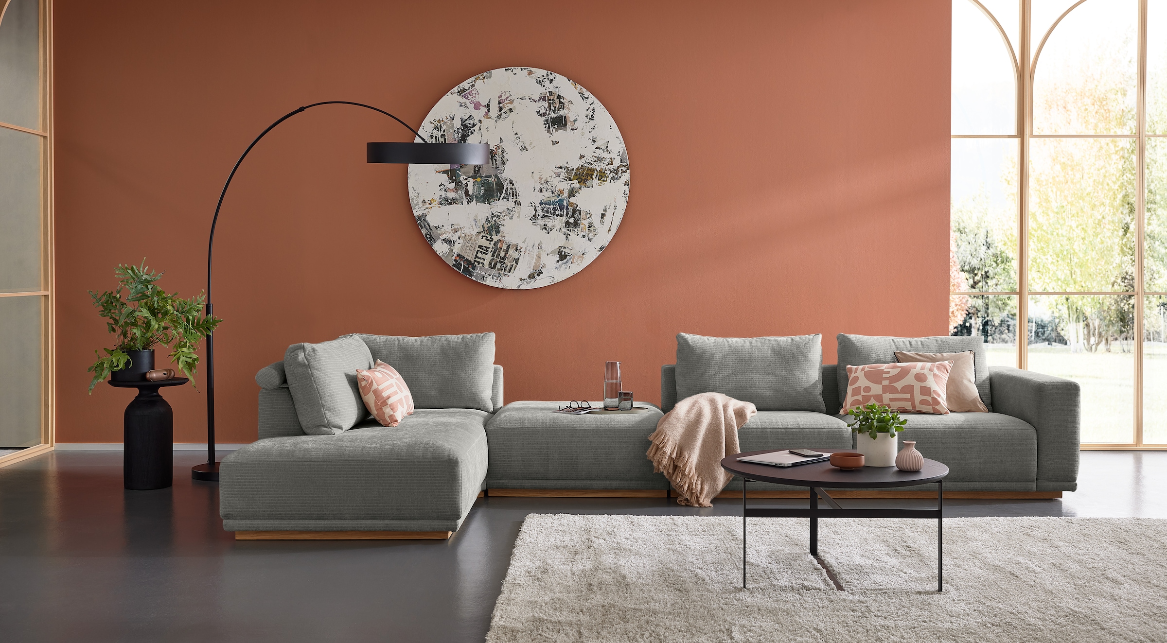 Musterring Wohnlandschaft Anreihsofa mit Armlehne rechts, Eckteil links mit günstig online kaufen