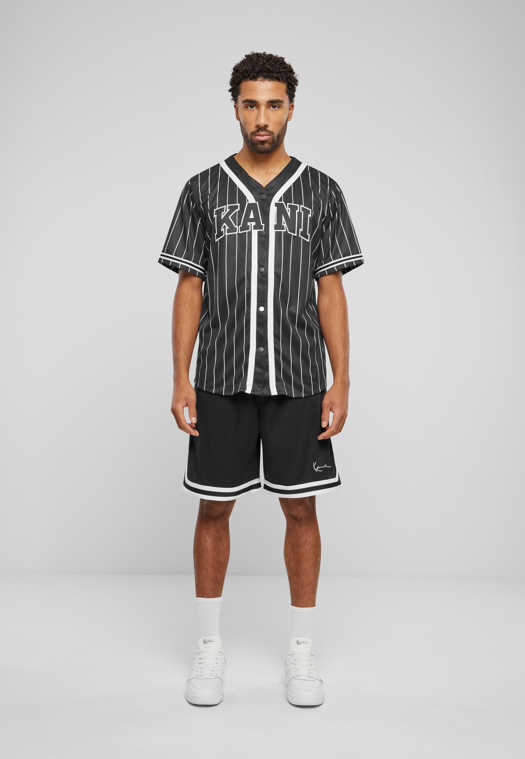 Karl Kani Langarmhemd »Karl Kani Herren KM221-115-1 Serif Pinstripe Baseball Shirt« 1 Stk.