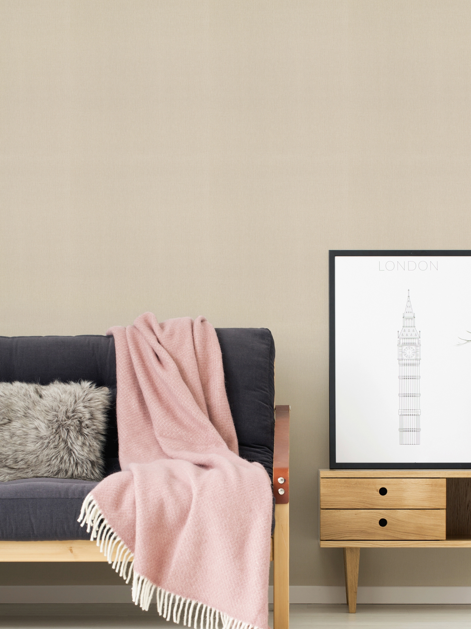 A.S. Création Vliestapete »Terra Tapete Einfarbig« matt strukturiert Uni-Tapete Greige Strukturiert